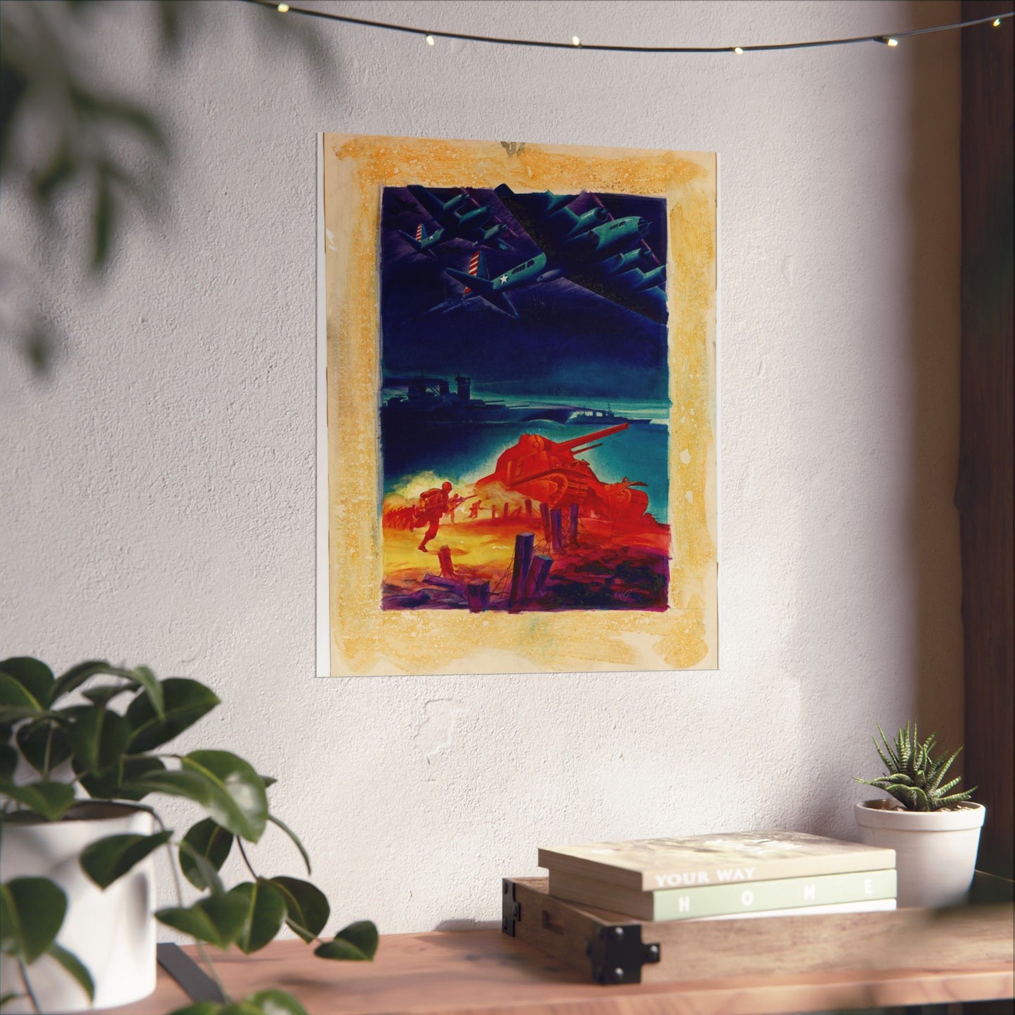 [Infantry, tanks, ships, airplanes attacking] [R.G.] High Quality Matte Wall Art Poster for Home, Office, Classroom