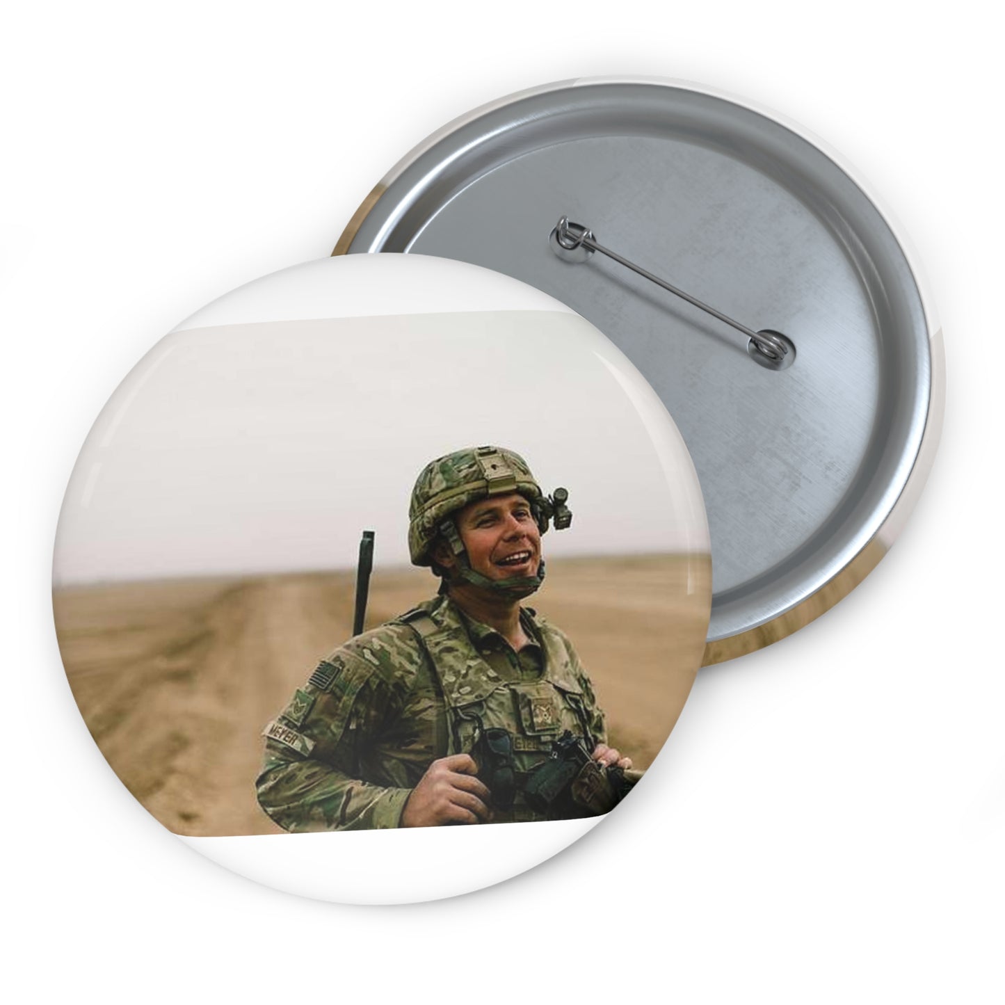 U.S. Air Force Staff Sgt. Andrew Meyer, 821st Contingency Pin Buttons with Crisp Design