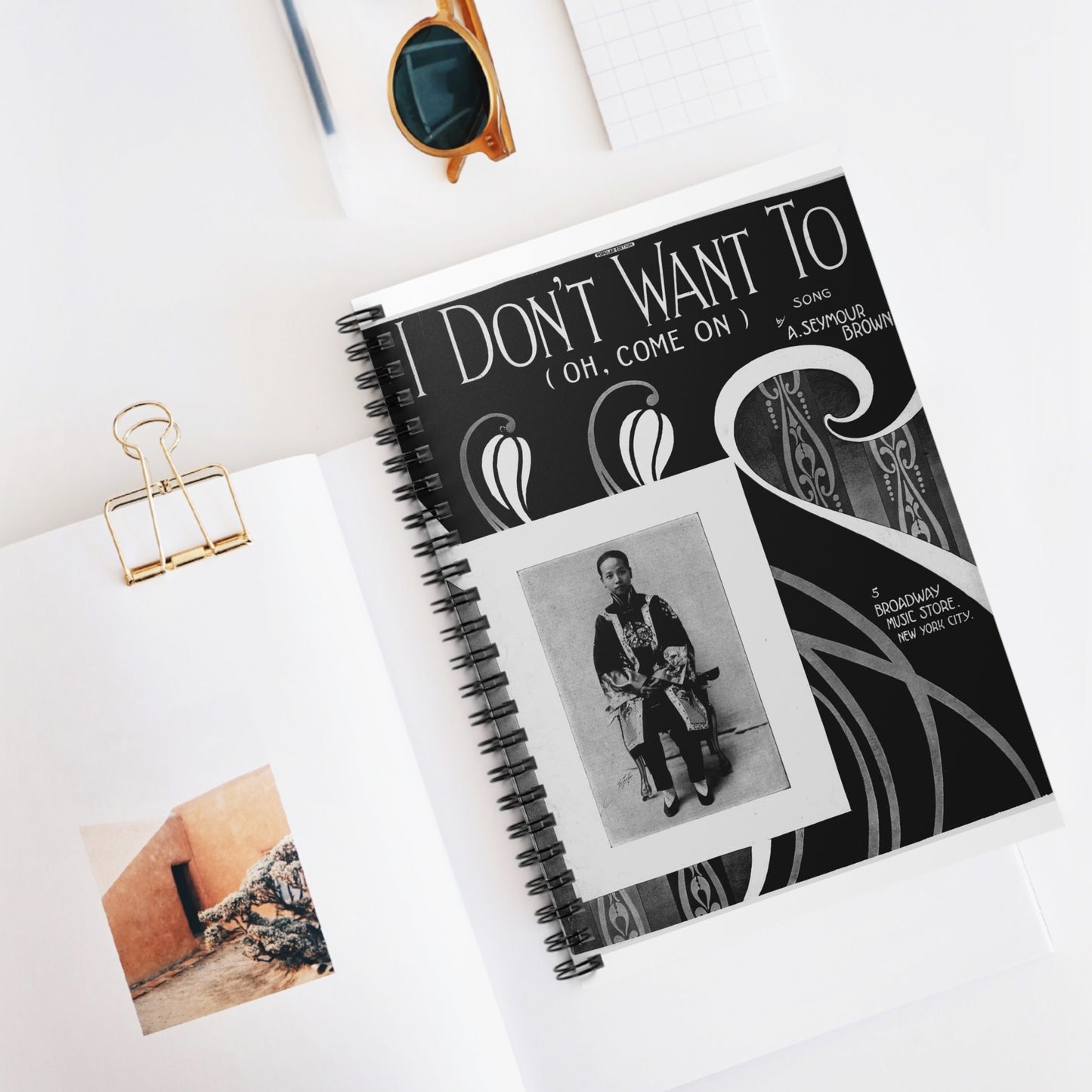 I don't want to (oh, come on) - Public domain American sheet music Spiral Bound Ruled Notebook with Printed Cover