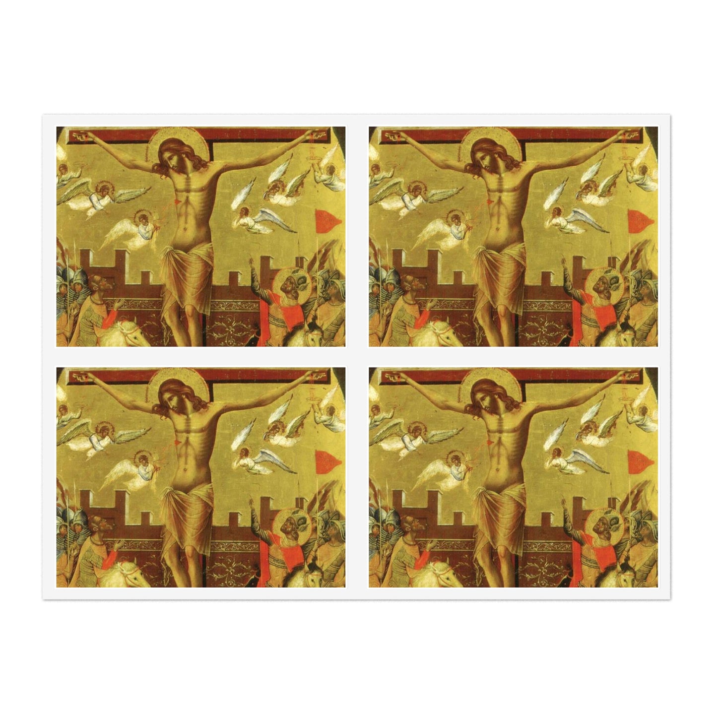 Crucifixion by Paolo Veneziano (Byzantine museum) Laminated UV Protective Vinyl Stickers