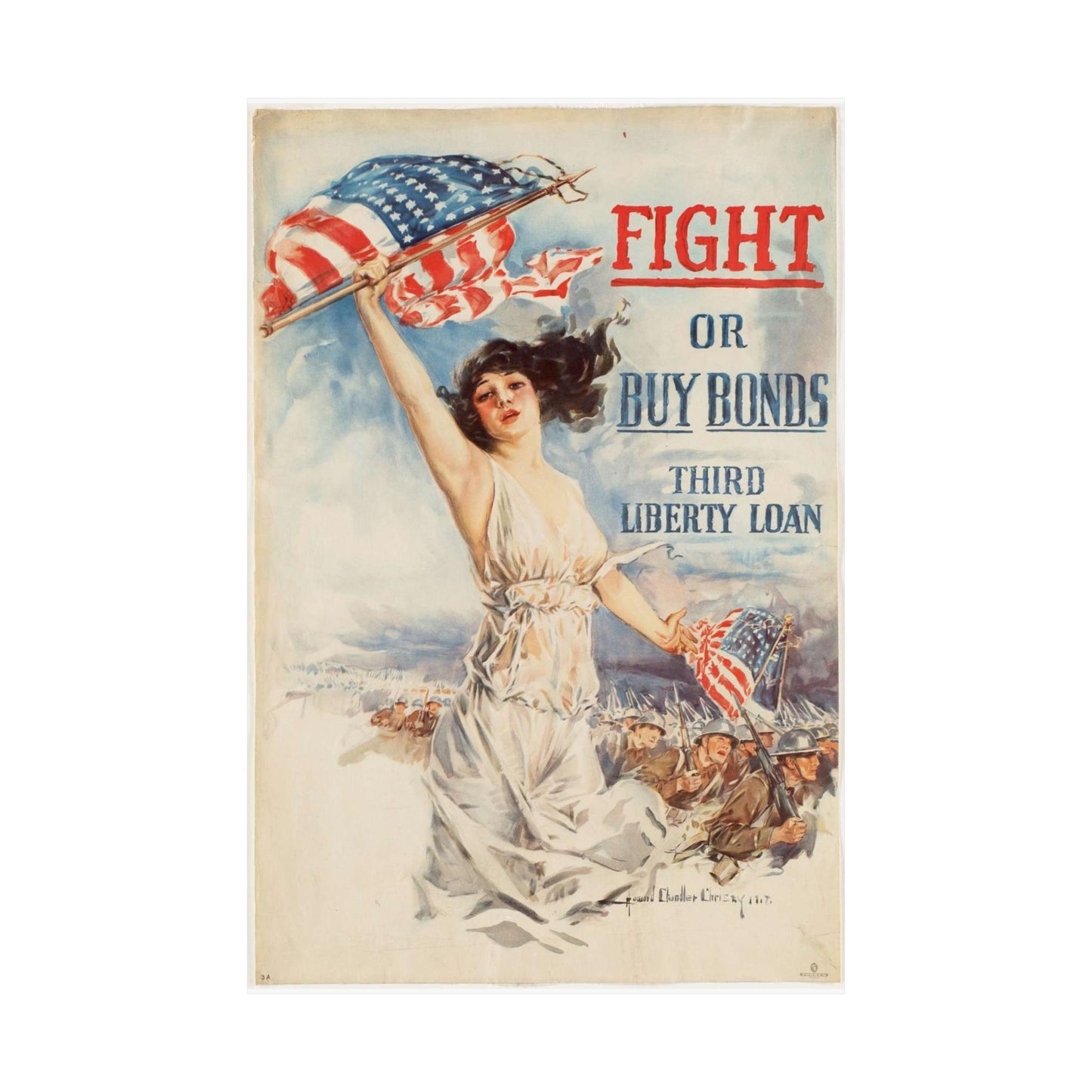 Fight or buy bonds. Third Liberty Loan High Quality Matte Wall Art Poster for Home, Office, Classroom