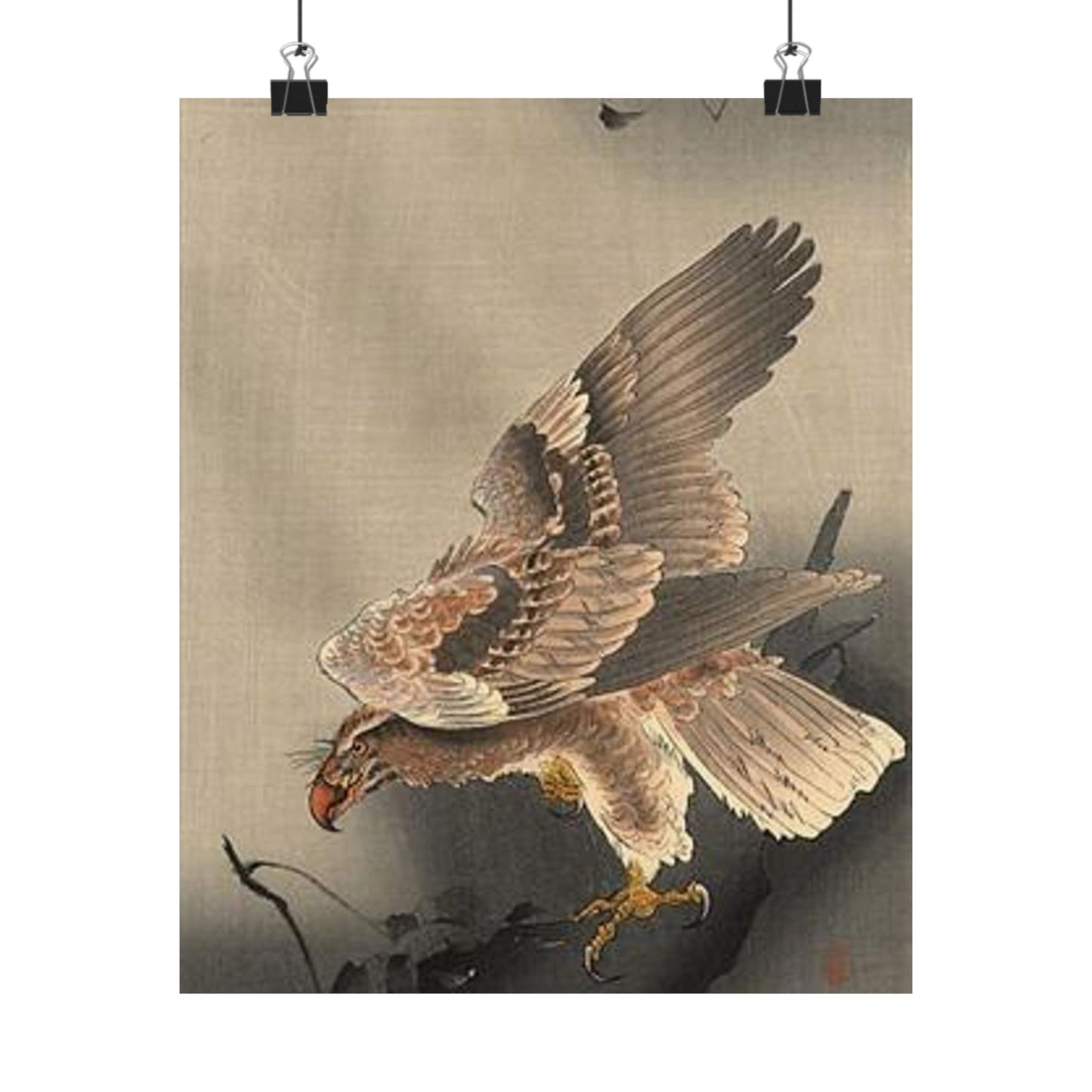 Koson - swooping-eagle, Ohara Koson High Quality Matte Wall Art Poster for Home, Office, Classroom