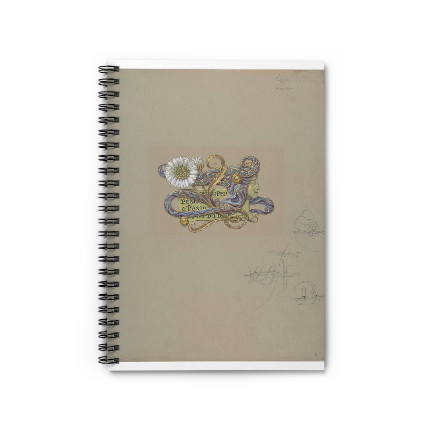 Eugène Samuel Grasset  - Jewelry Design Spiral Bound Ruled Notebook with Printed Cover