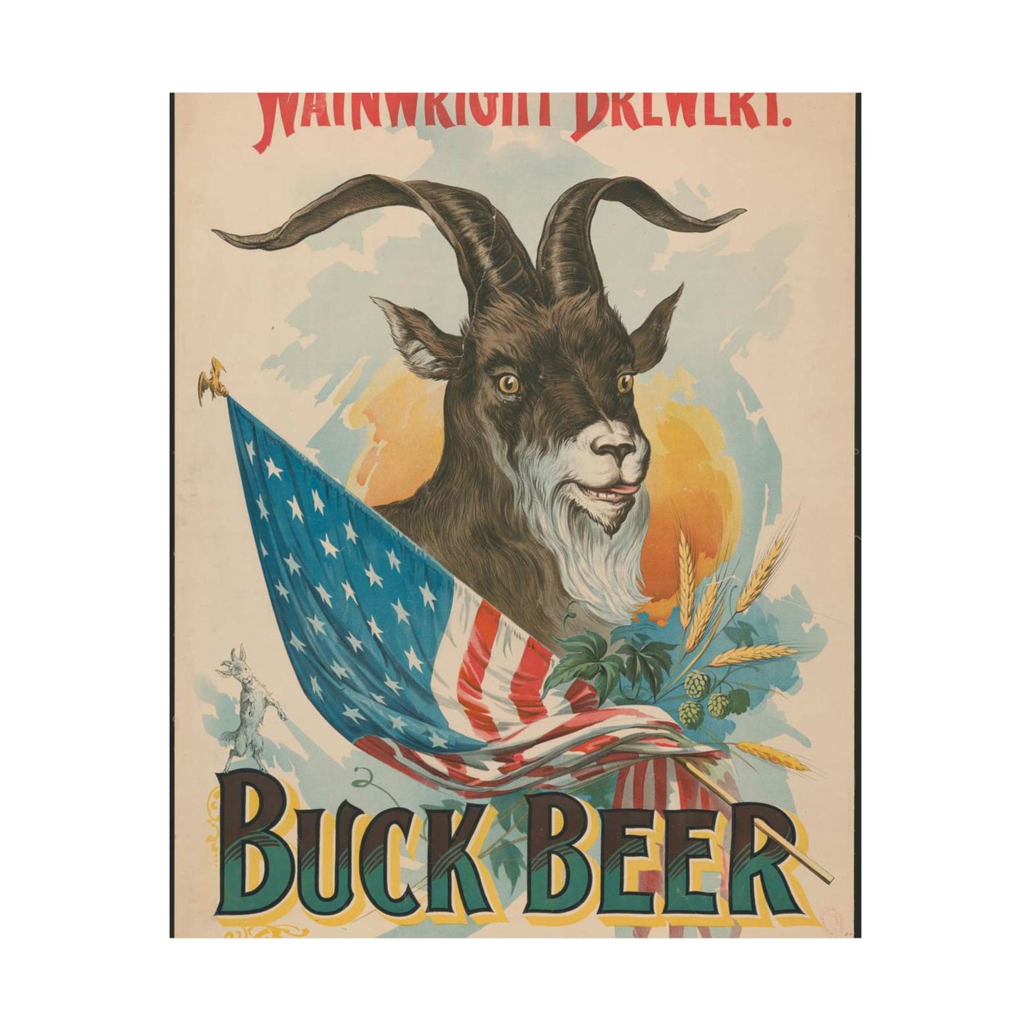 Wainwright Brewery, Buck Beer, St. Louis, MO High Quality Matte Wall Art Poster for Home, Office, Classroom