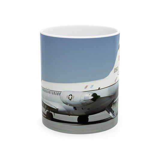 A left rear view of a 375th Aeromedical Airlift Wing a C-9 Nightingale aircraft on the flight line with staircase and loading ramp inposition Beautiful Novelty Ceramic Coffee Mug 11oz