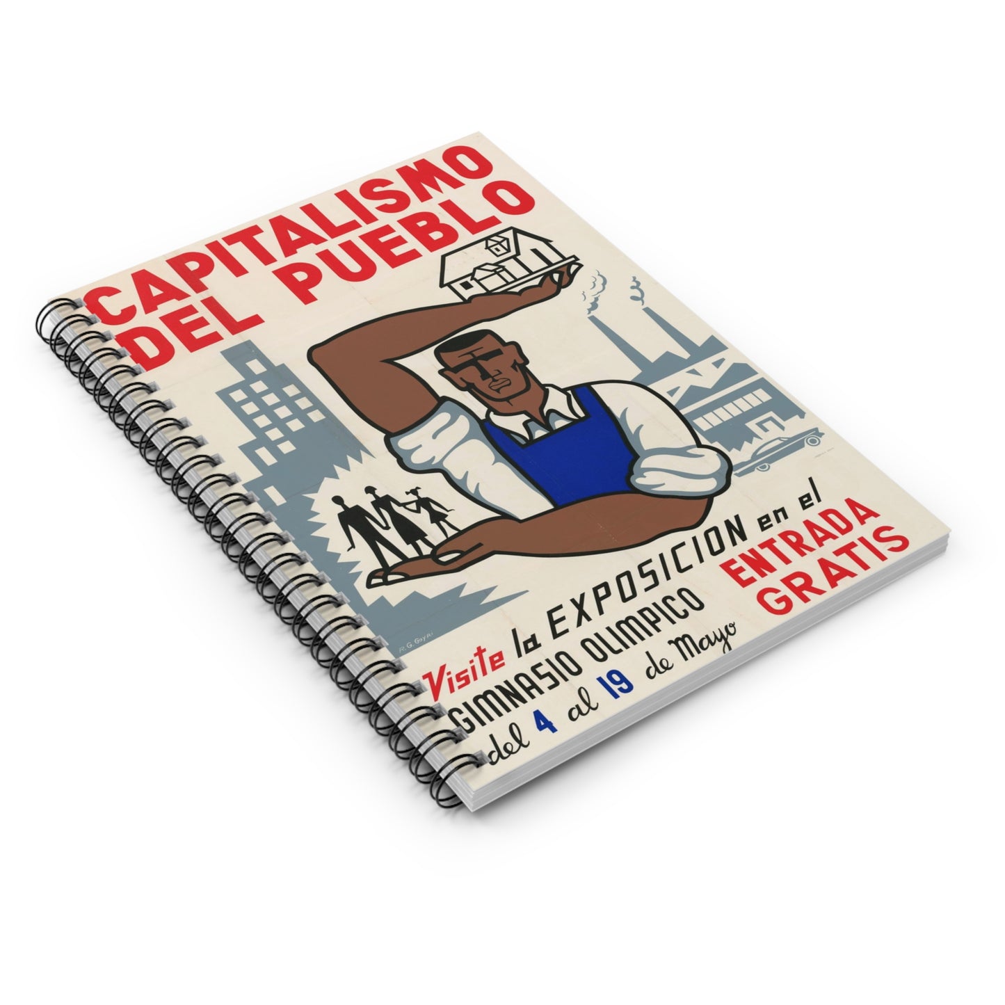 People's Capitalism Poster, United States information service propaganda Spiral Bound Ruled Notebook with Printed Cover