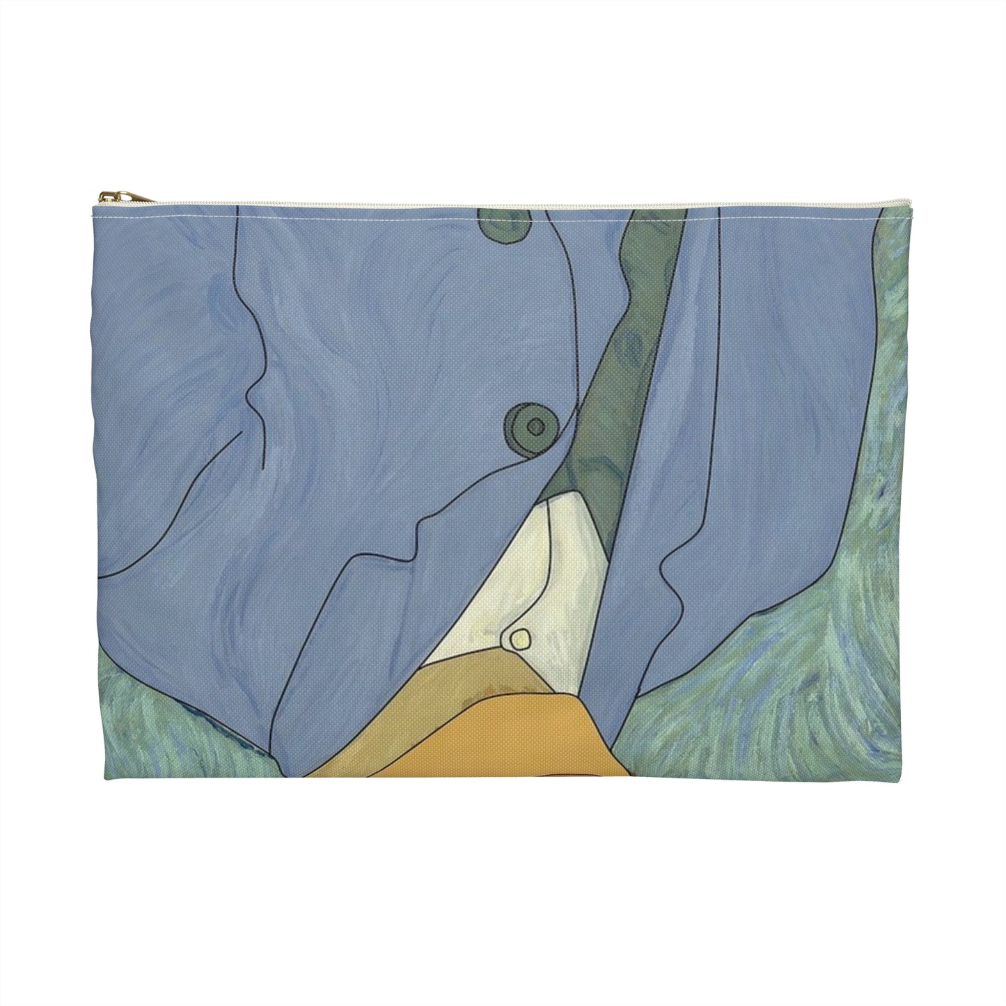A painting of a man in a suit and tie. Van gogh illustration insanity. Large Organizer Pouch with Black Zipper