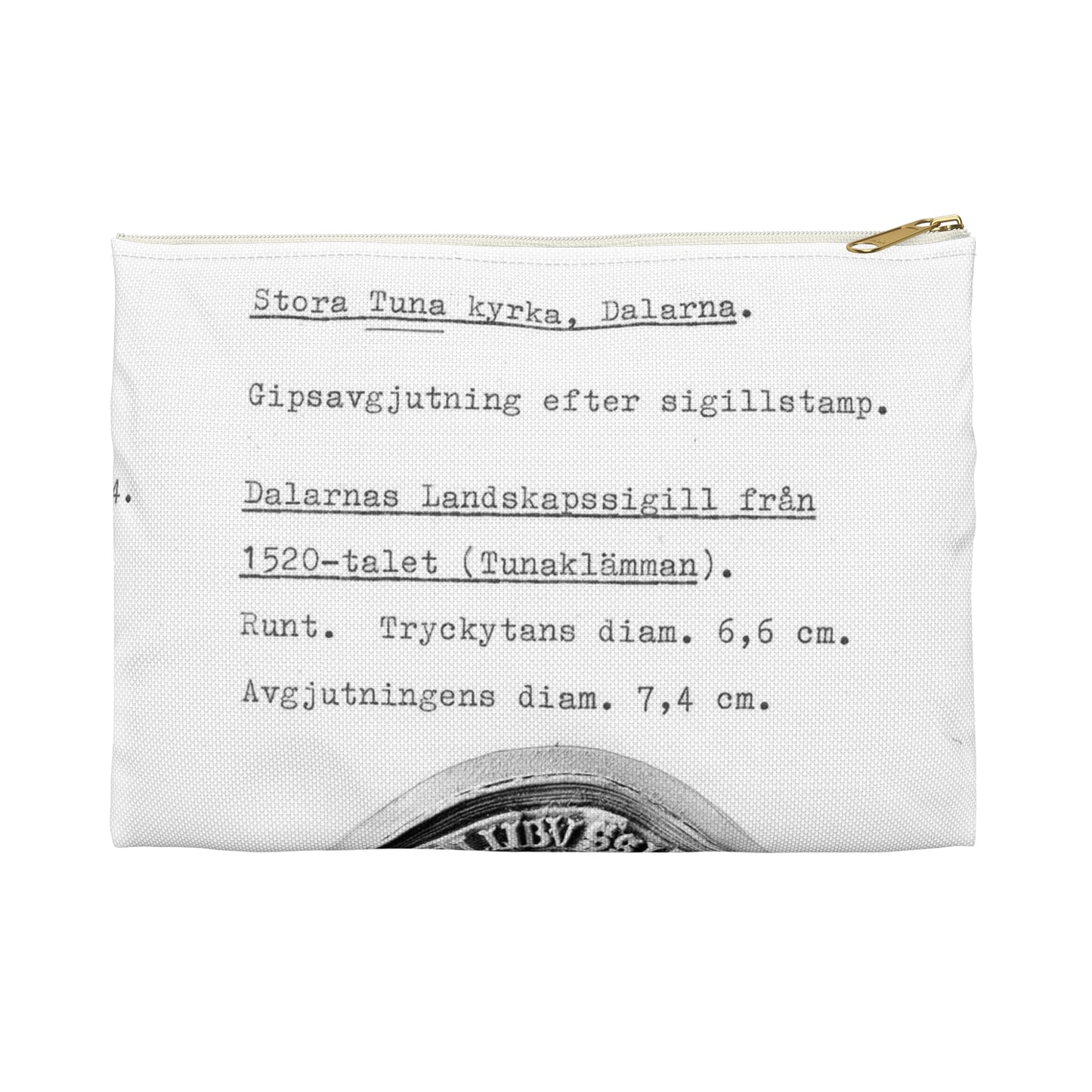 sigill (Dalarnas Landskapssigill från 1520-talet) Large Organizer Pouch with Black Zipper