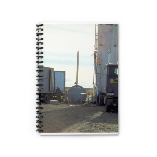 Members of the 44th Missile Maintenance Squadron erect a missile maintenance vehicle in preparation for the removal of an LGM-30F Minuteman II intercontinental ballistic missile. Spiral Bound Ruled Notebook with Printed Cover