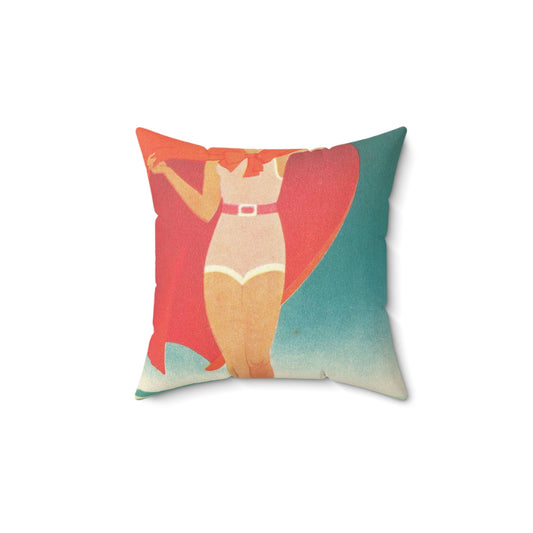 Jupp Wiertz - Zoppot, das Weltbad an der Ostsee Decorative Accent Square Pillow