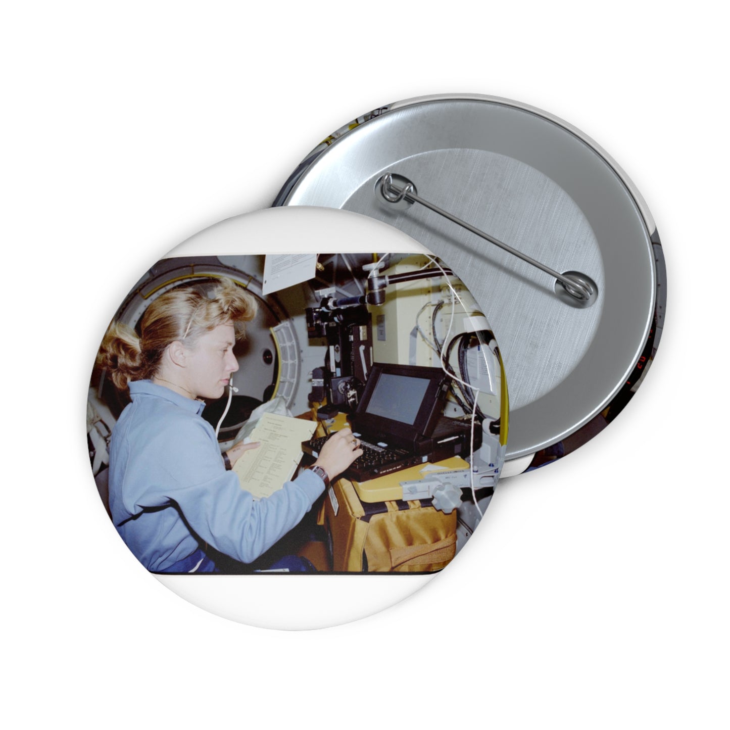 S47-238-020 - STS-047 - Public domain NASA photogrpaph Pin Buttons with Crisp Design