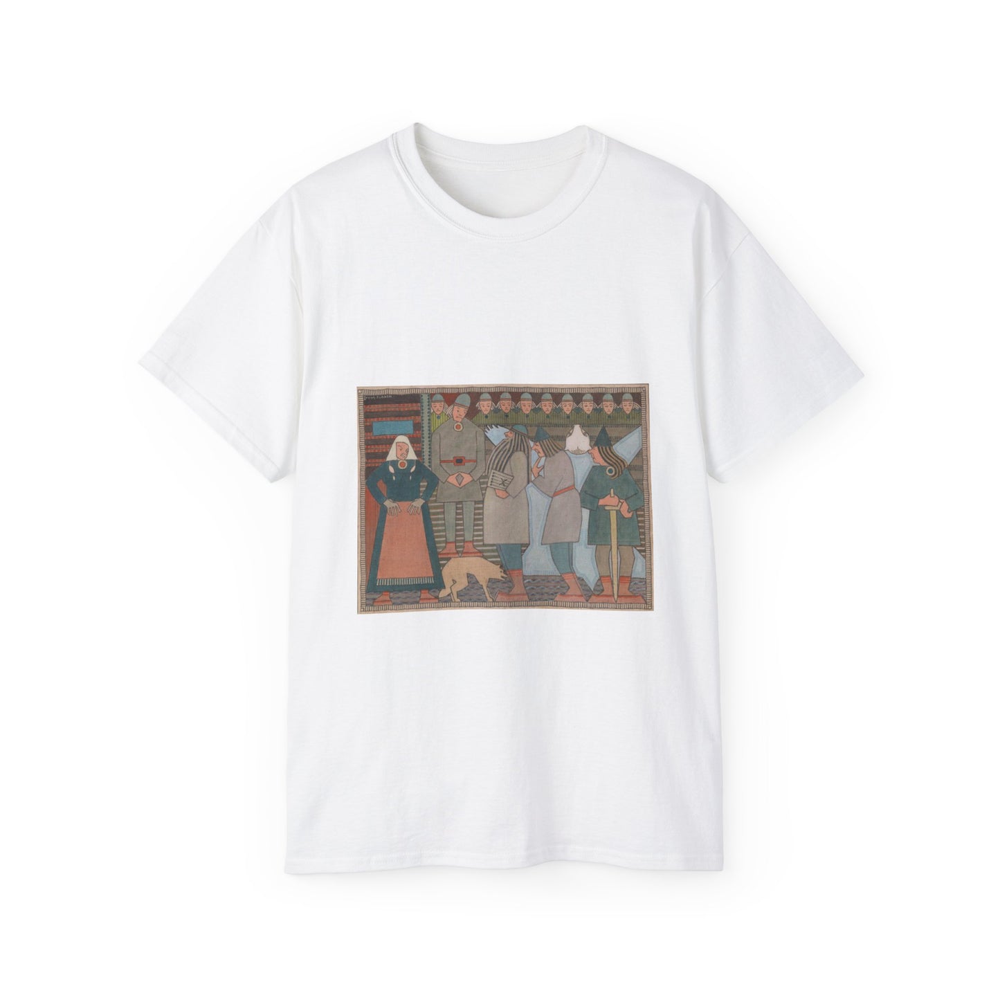 Joseph Alanen - Arrival of Väinämöinen, Ilmarinen and Lemminkäinen at Pohjola White T-Shirt Gildan 2000 Cotton Unisex