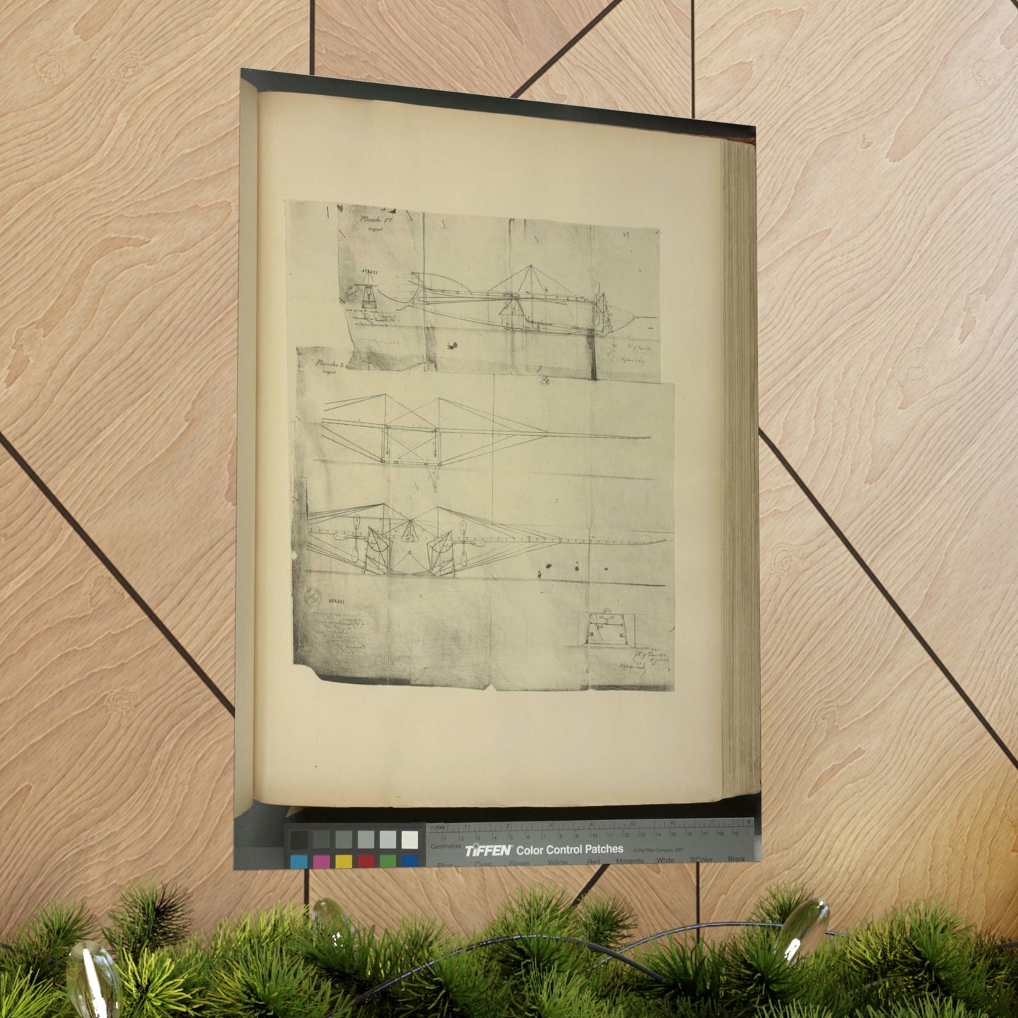 Patent drawing - Planche I et II du brevet n° 111.574 pris en France le 16 février 1876, par Penaud et Gauchot, pour «Un aéro-plane ou appareil aérien volant». Public domain  image High Quality Matte Wall Art Poster for Home, Office, Classroom