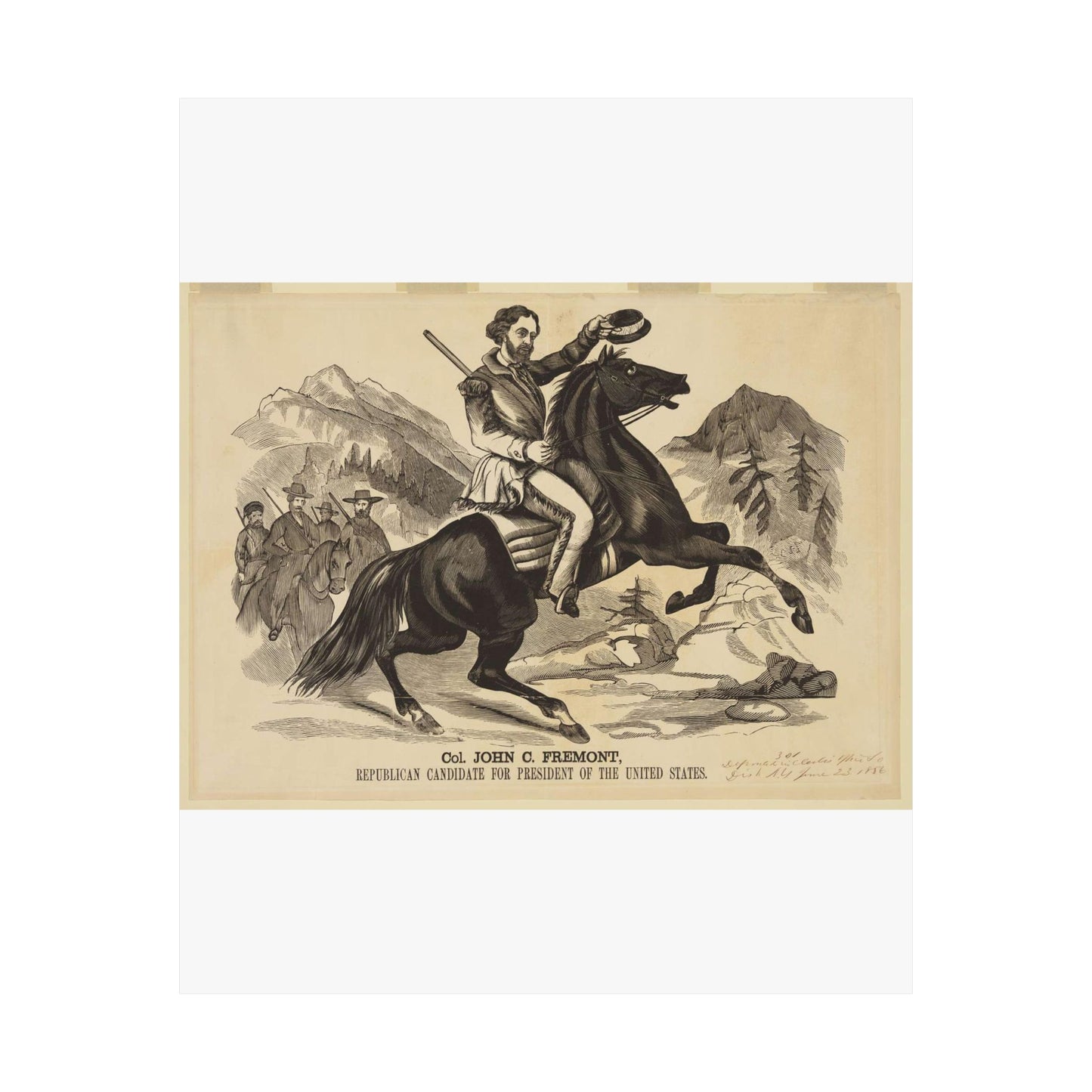 Col. John C. Fremont, Republican candidate for the President of the United States High Quality Matte Wall Art Poster for Home, Office, Classroom