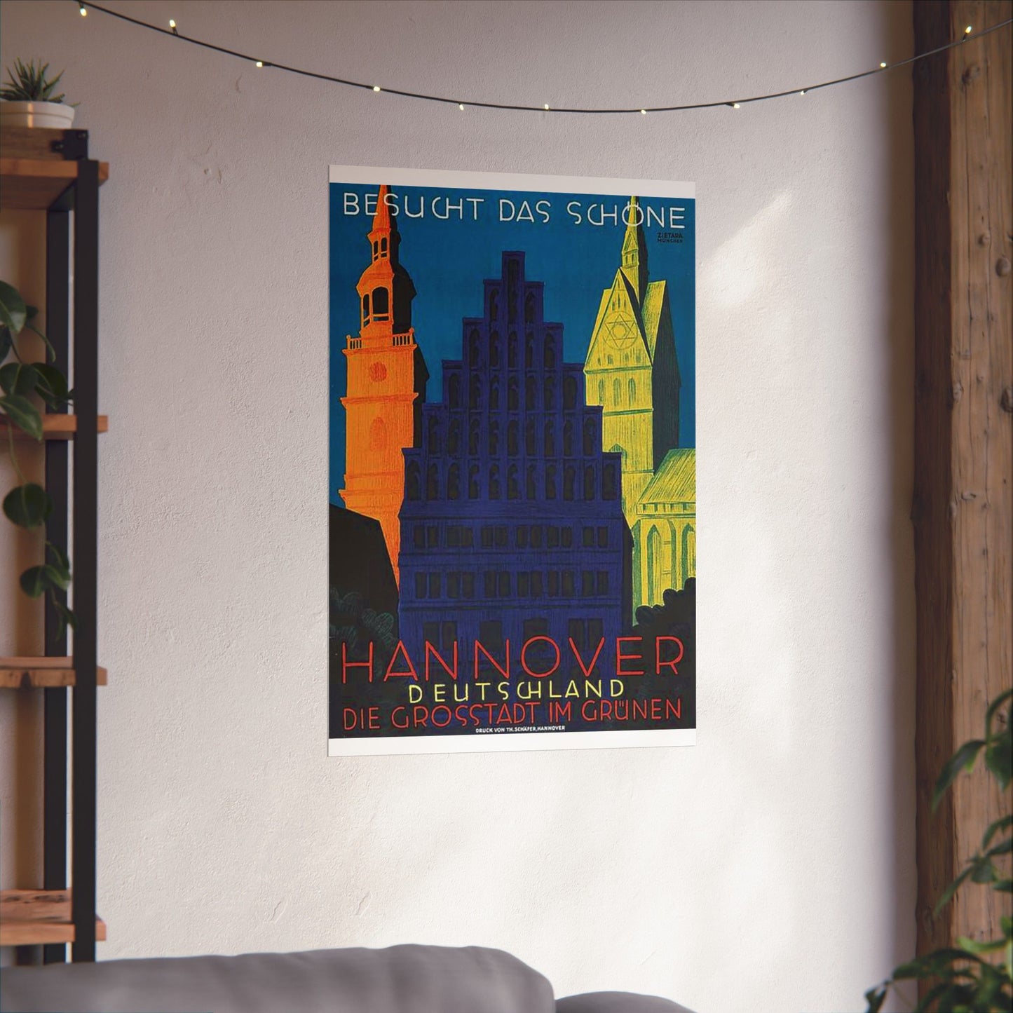 1930 circa Valentin Zietara Plakat Hannover, die Großstadt im Grünen High Quality Matte Wall Art Poster for Home, Office, Classroom