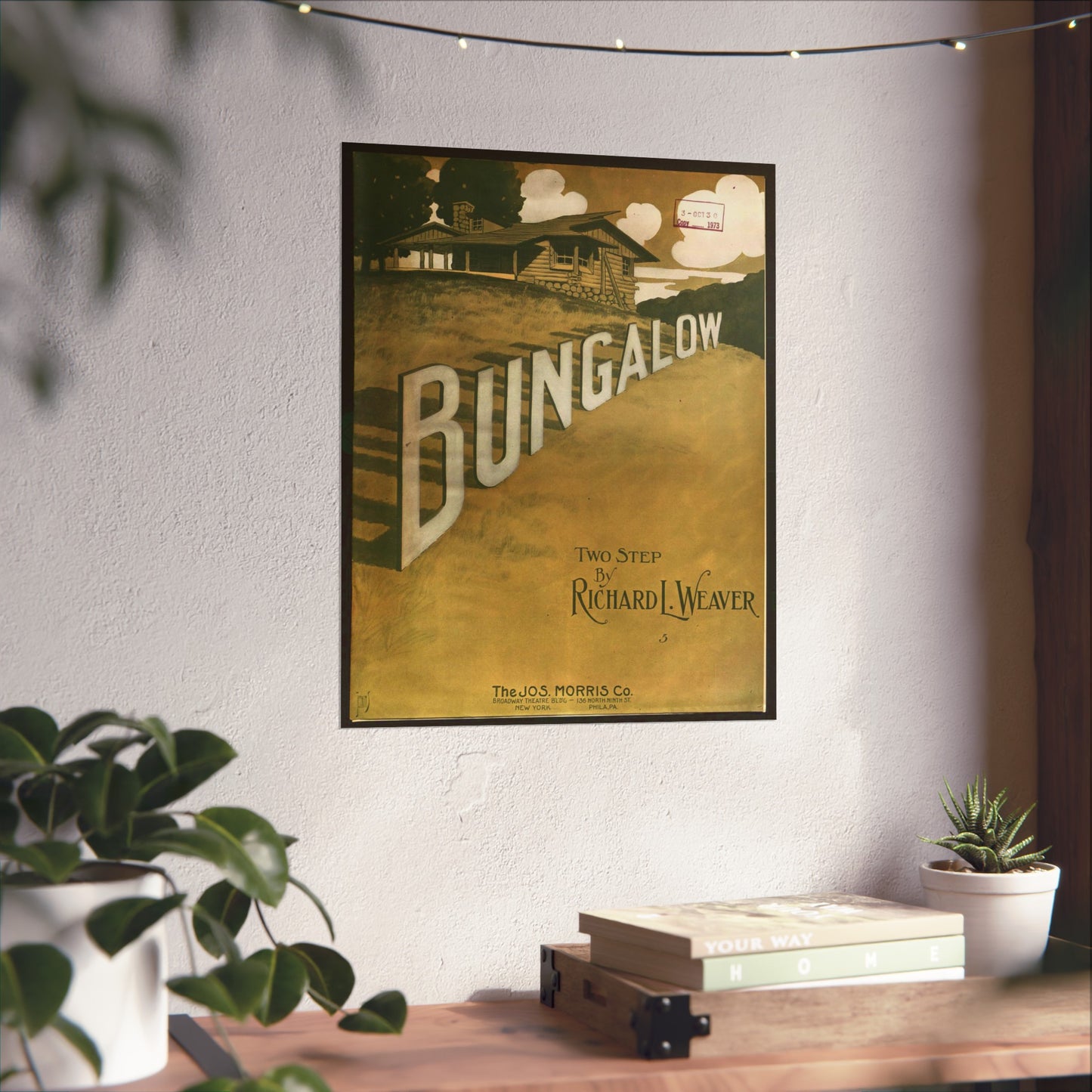 Bungalow, musical notation - Public domain American sheet music High Quality Matte Wall Art Poster for Home, Office, Classroom