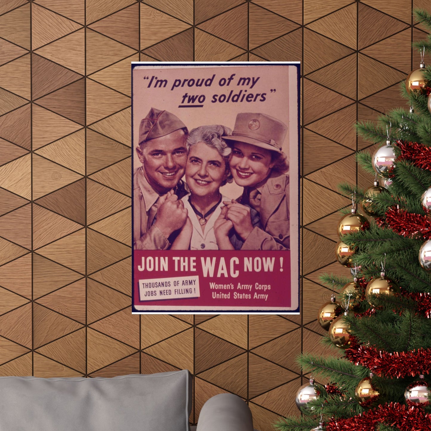 "I'm Proud of My Two Soldiers." Join the WAC Now^ - NARA - 514608 High Quality Matte Wall Art Poster for Home, Office, Classroom