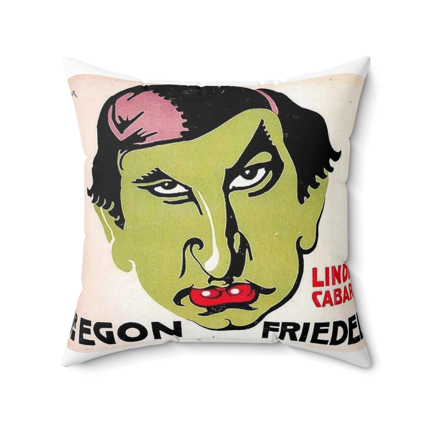 Dr. Egon Friedell im Lindencabaret, Berlin. Plakat, 1913 Decorative Accent Square Pillow