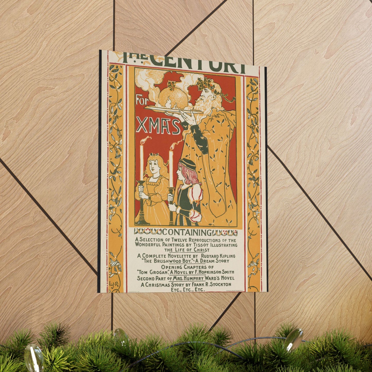 Louis Rhead - The century for Xmas, Art Nouveau poster High Quality Matte Wall Art Poster for Home, Office, Classroom