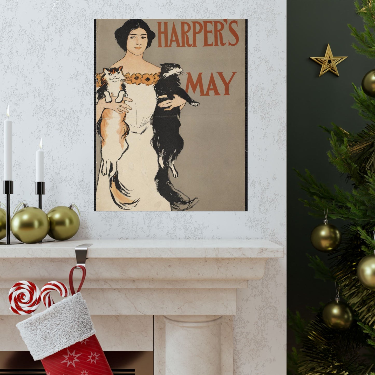 Edward Penfield - Harper's May, Art Nouveau Poster High Quality Matte Wall Art Poster for Home, Office, Classroom