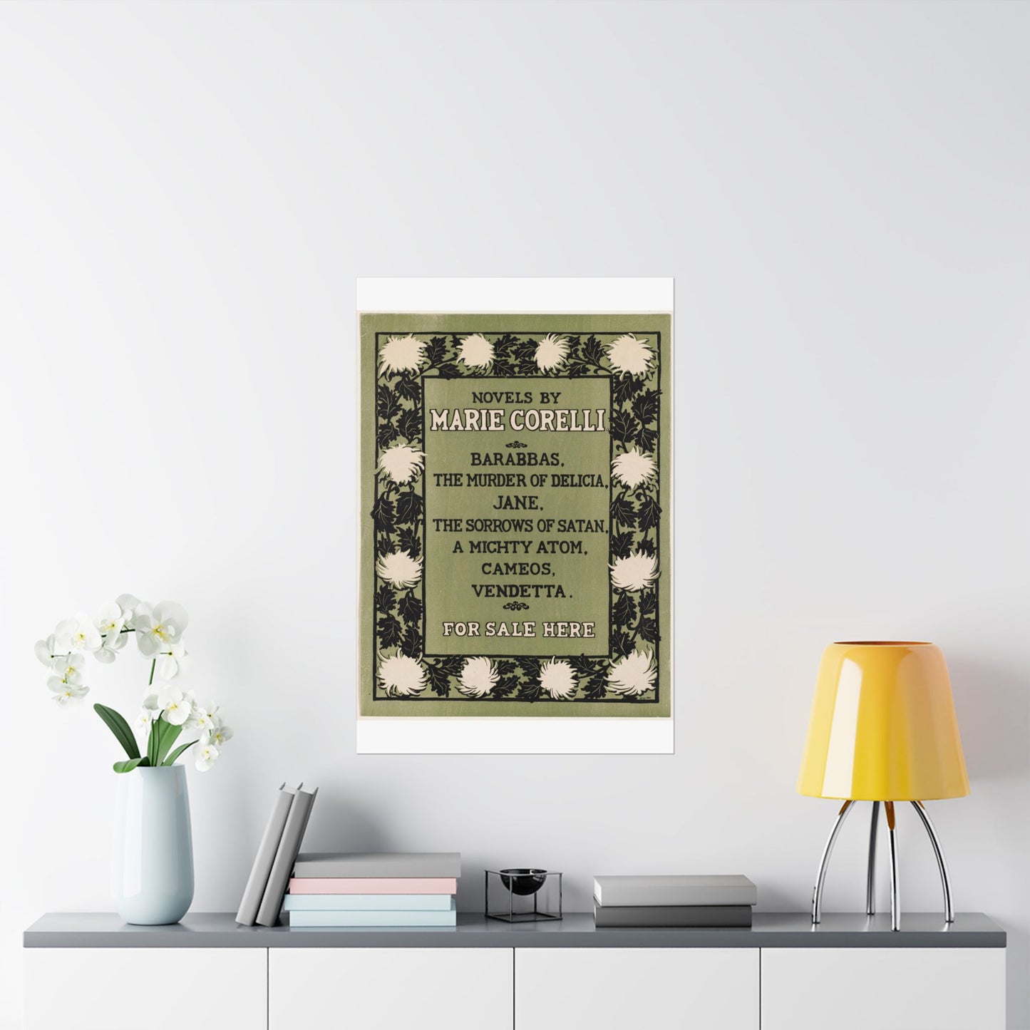 Novels by Marie Corelli, Art Nouveau poster High Quality Matte Wall Art Poster for Home, Office, Classroom