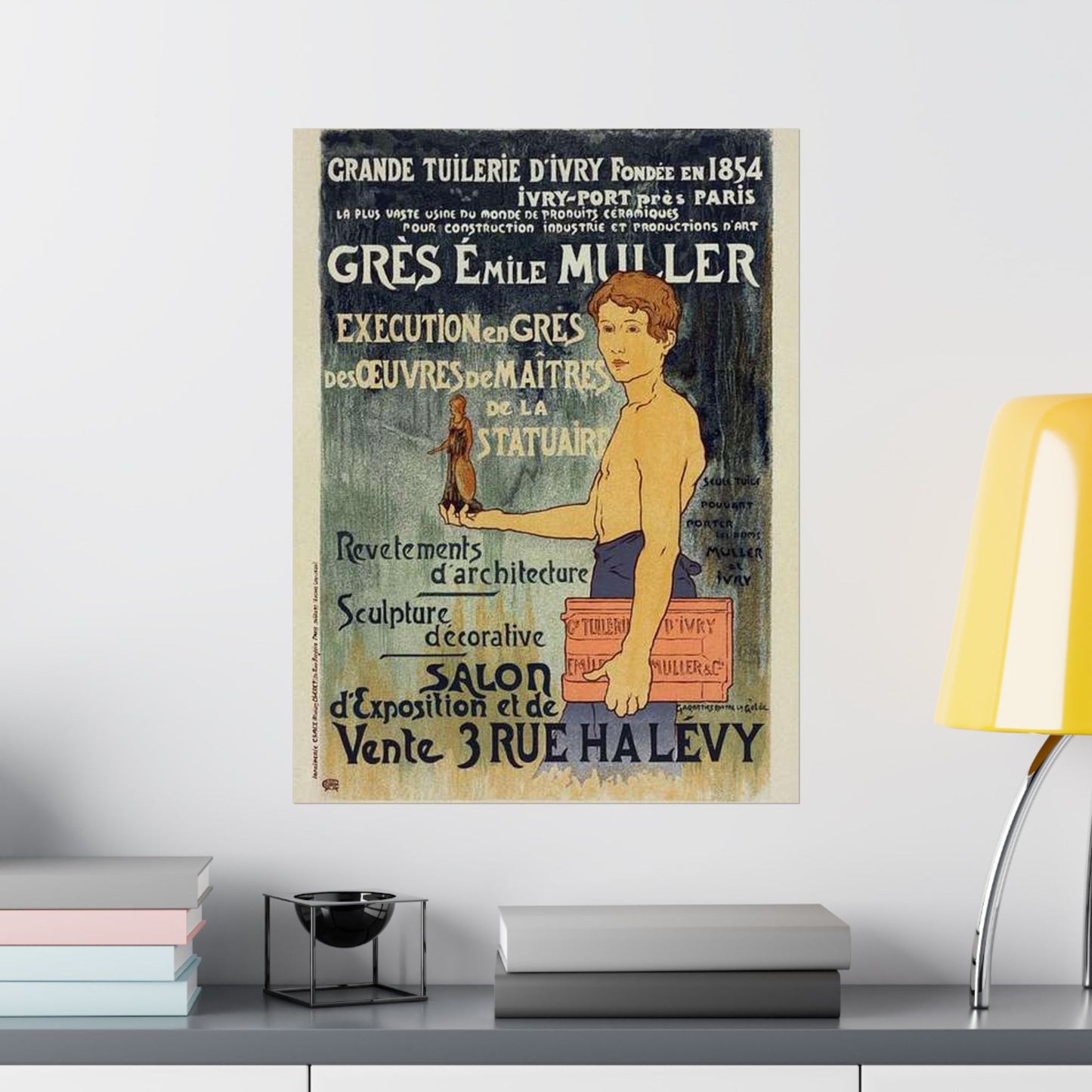 Affiche pour la "Grande Tuilerie d'Ivry" (Usine Émile Muller). High Quality Matte Wall Art Poster for Home, Office, Classroom