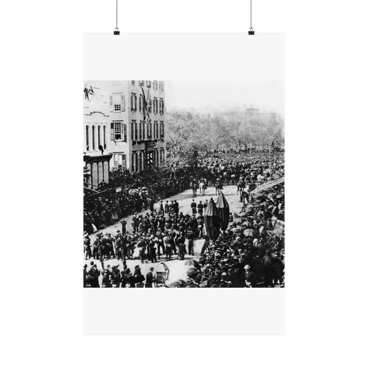 Lincoln Funeral Procession Roosevelt Mansion Broadway High Quality Matte Wall Art Poster for Home, Office, Classroom