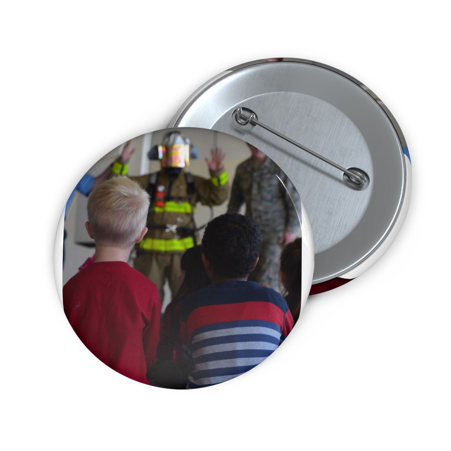 Students from Samuel P. Langley Elementary School, Pin Buttons with Crisp Design