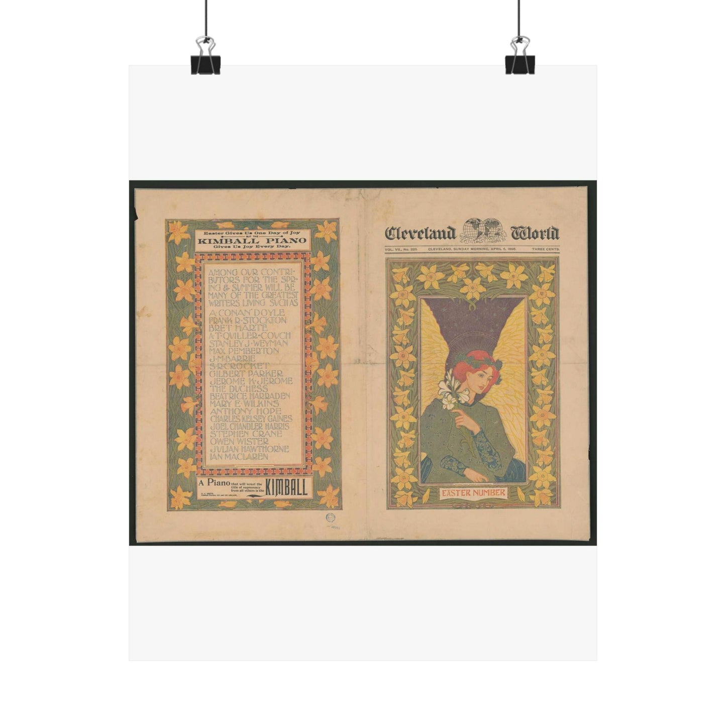 Louis Rhead - Cleveland World - Easter number LCCN2002715846 High Quality Matte Wall Art Poster for Home, Office, Classroom