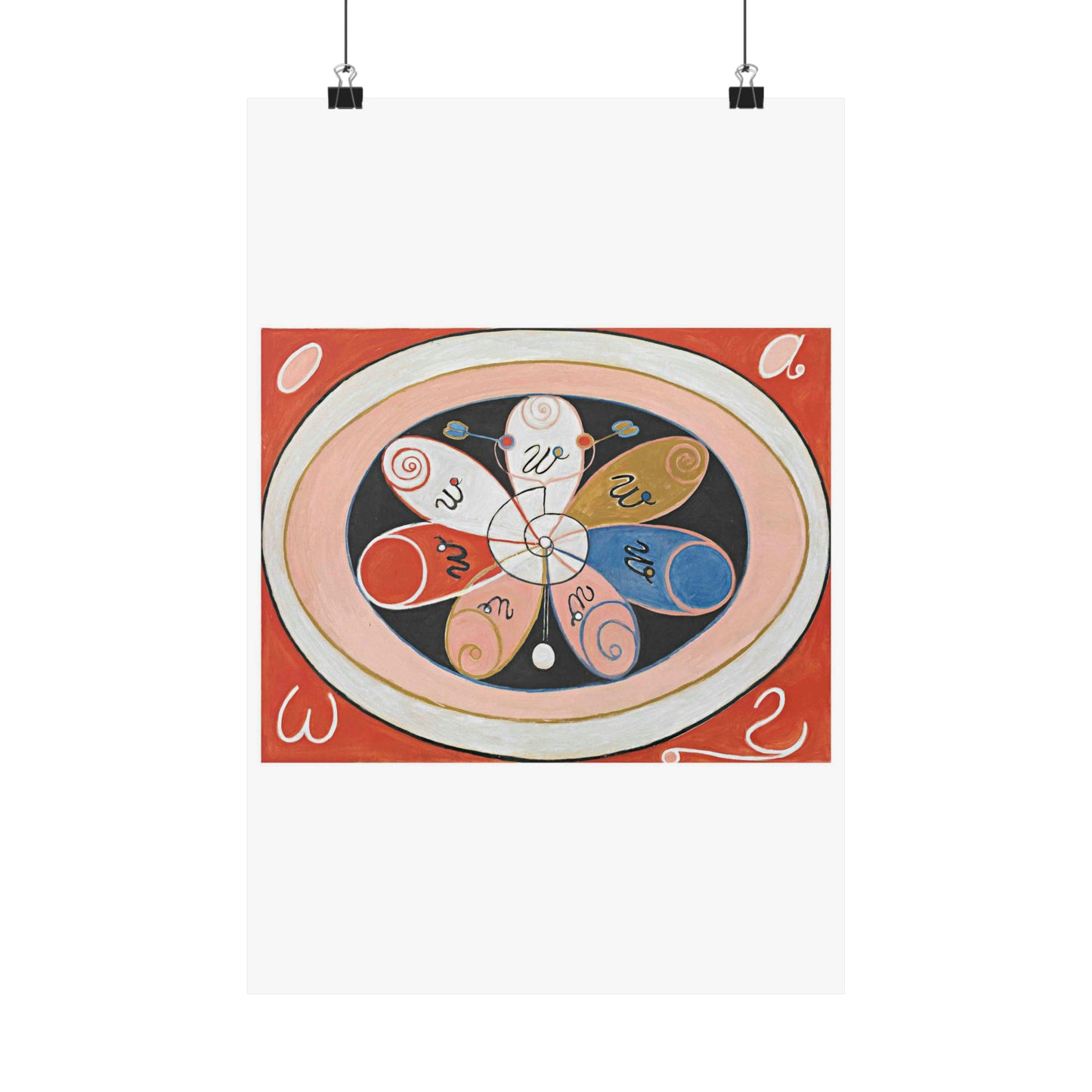 A painting of a colorful flower with writing on it Hilma af Klint - no date - Untitled High Quality Matte Wall Art Poster for Home, Office, Classroom