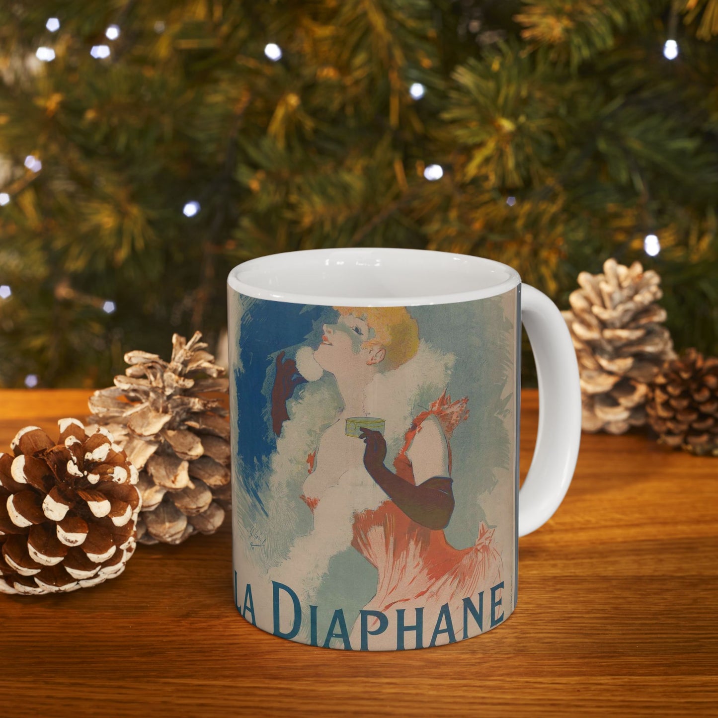 Jules Cheret - La Diaphane. Poudre de Riz , 1890 Beautiful Novelty Ceramic Coffee Mug 11oz