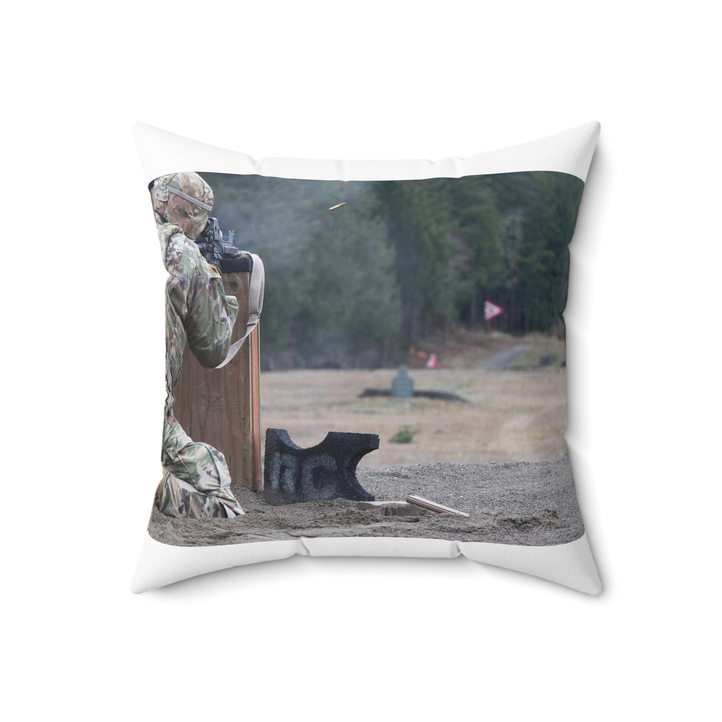 U.S. Army soldier Cpl. Ian Villoldo assigned to Charlie Decorative Accent Square Pillow