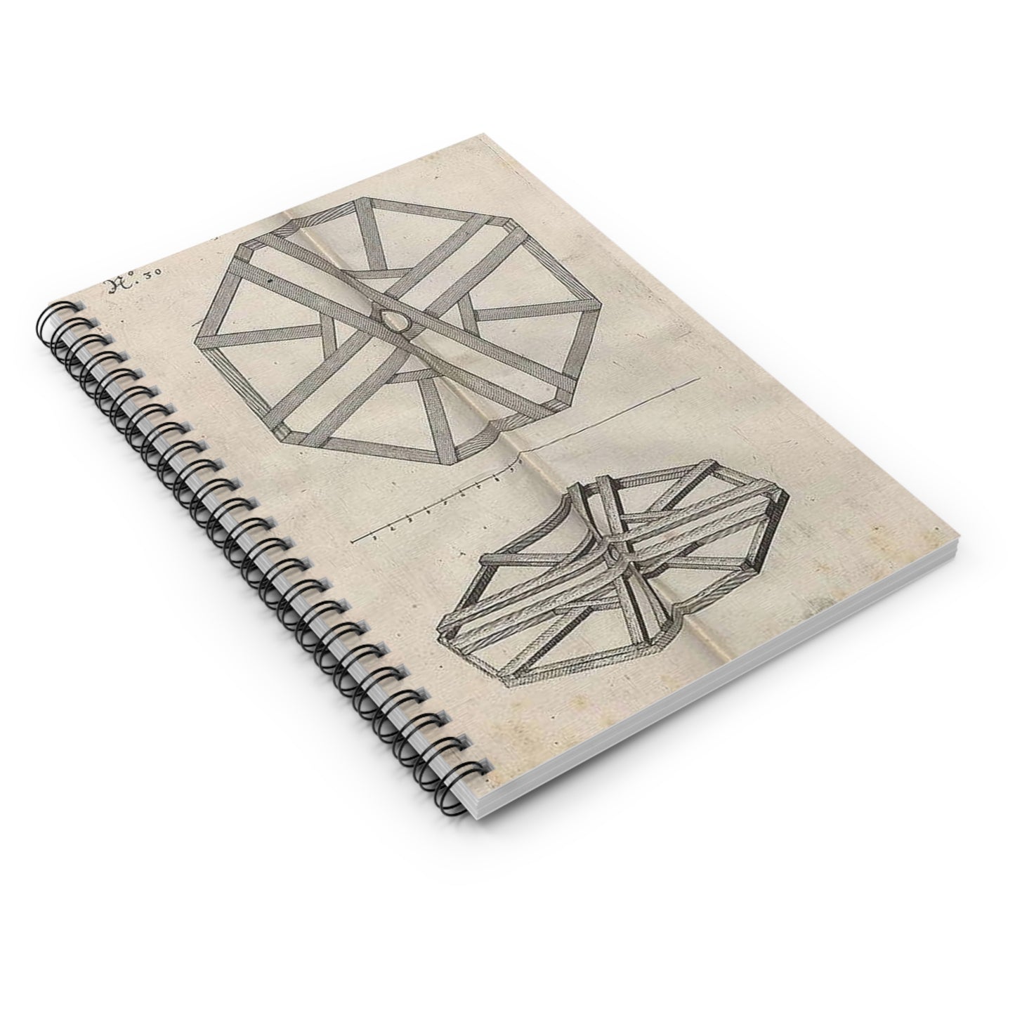 Patent Drawing of Engine - Fotothek df tg 0002625 Architektur ^ Bauwesen ^ Kran ^ Tragwerk Public domain  image Spiral Bound Ruled Notebook with Printed Cover