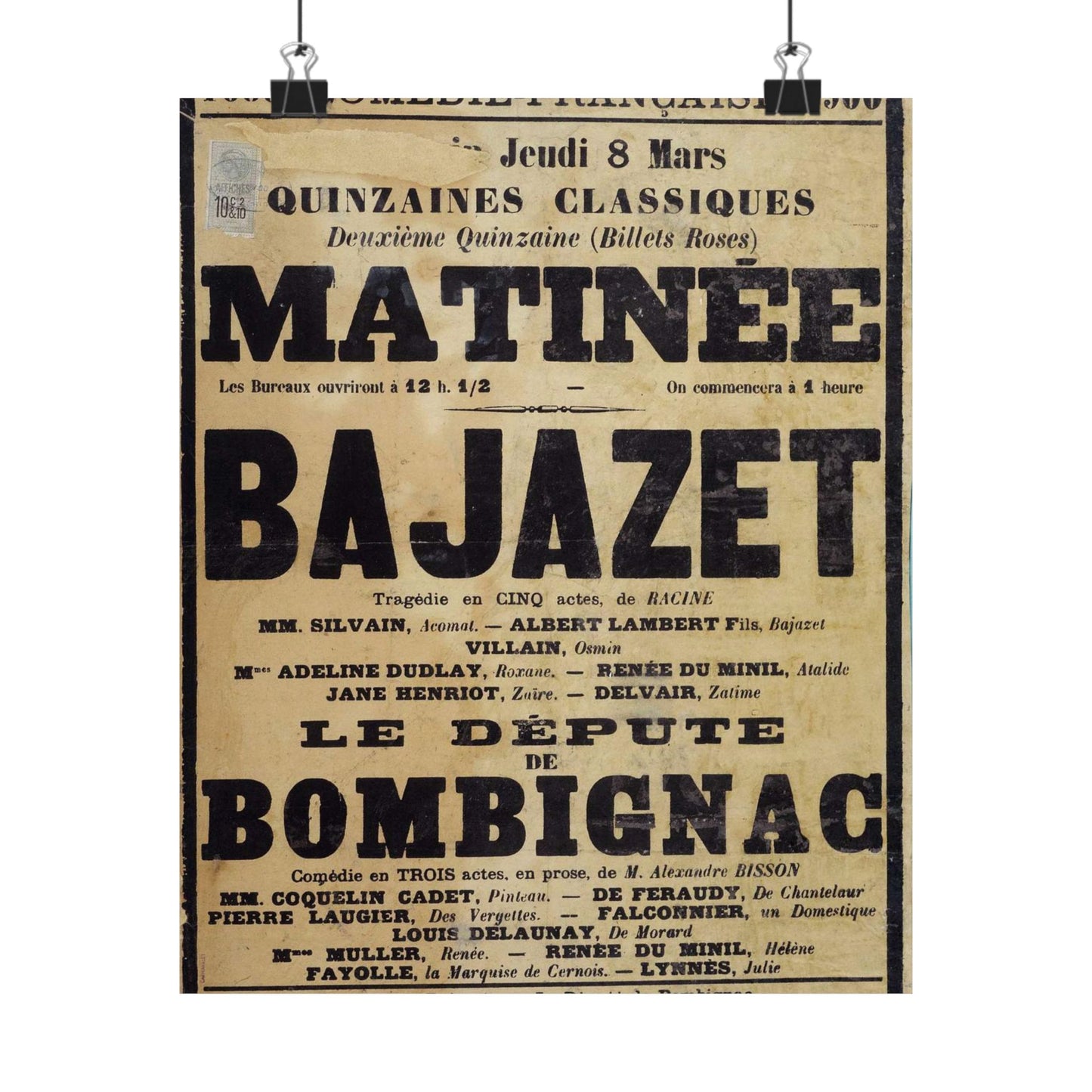 Poster of Bajazet 1900 - A poster advertising a concert in paris High Quality Matte Wall Art Poster for Home, Office, Classroom