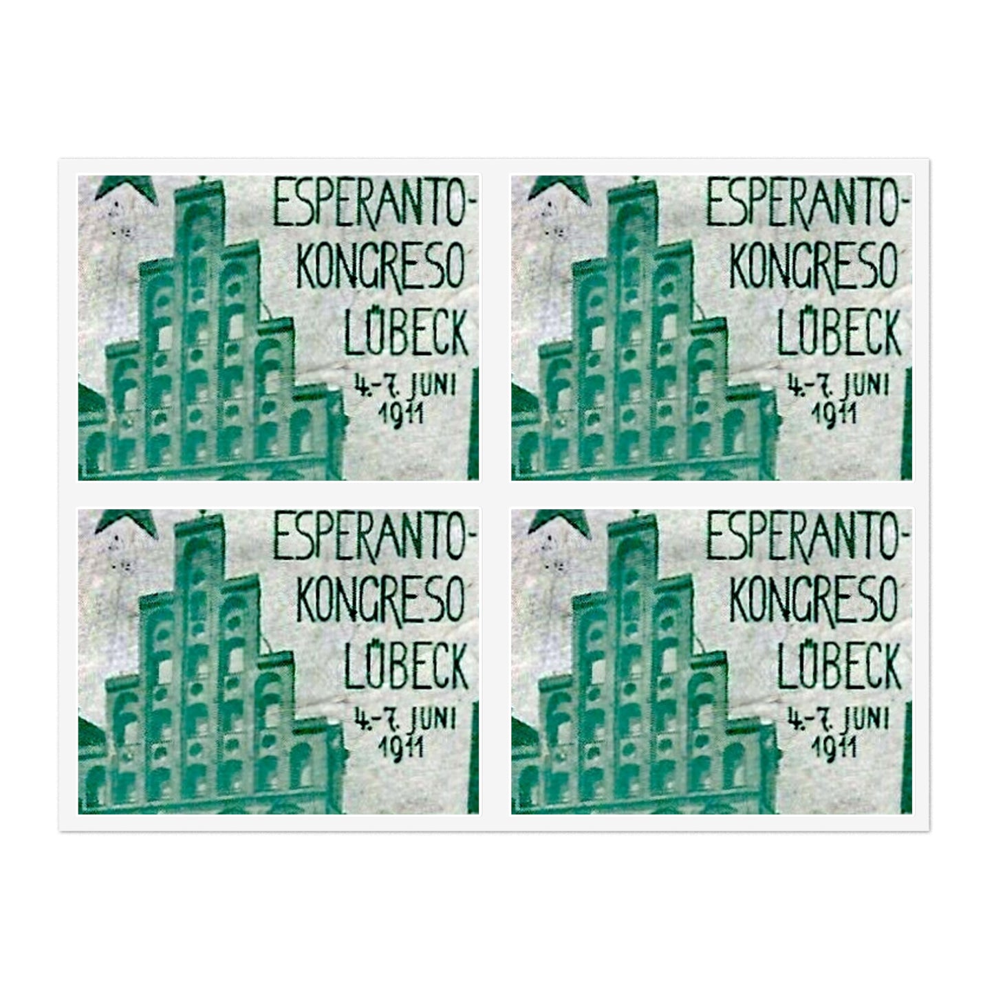 Damals – Esperanto-Kongress – 1911 – Reklamemarke Laminated UV Protective Vinyl Stickers