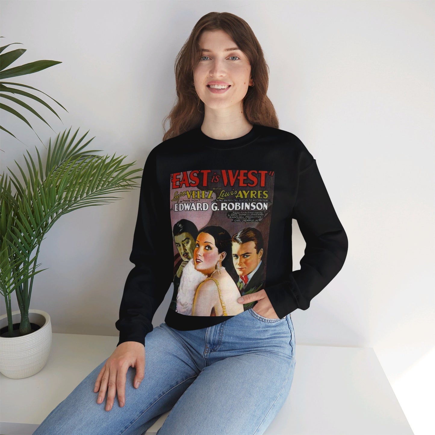 Poster - East is West - Vintage movie public domain poster Black Heavy Blend Adult Crew Neck SweatShirt