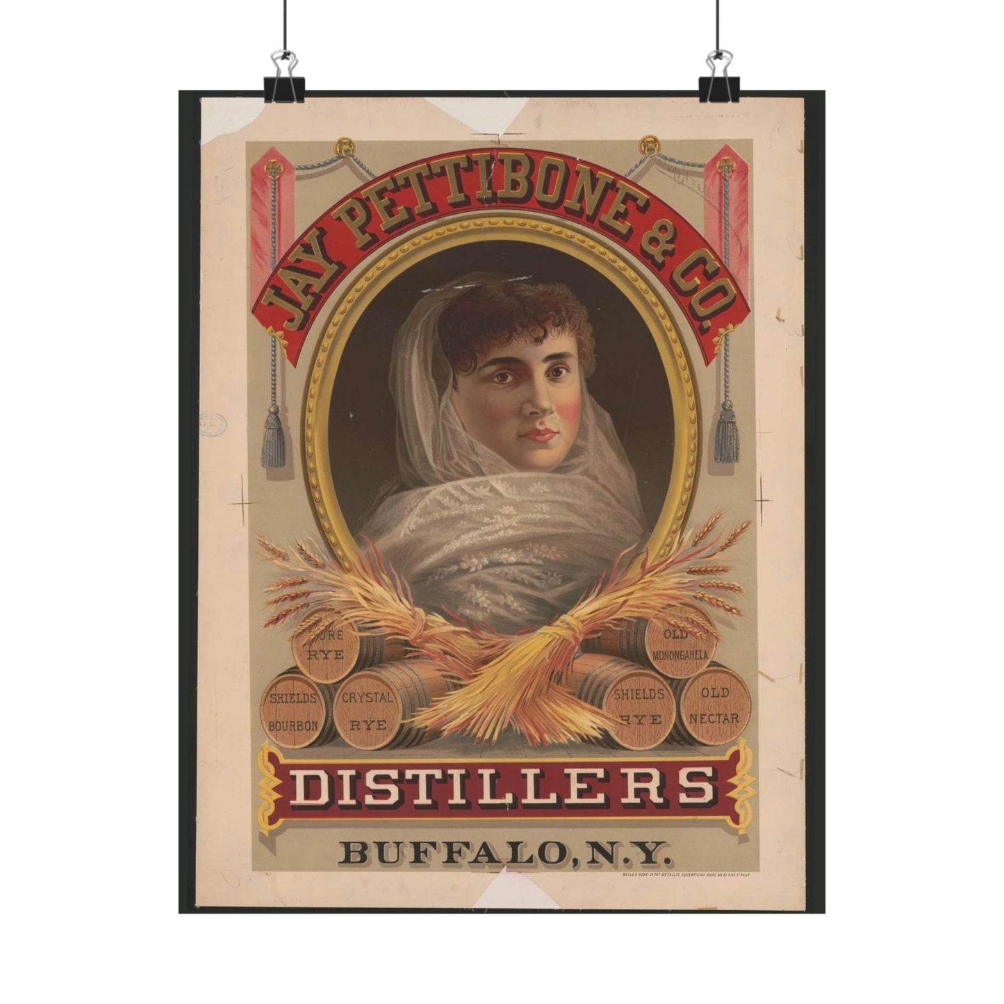 Jay Pettibone & Co., distillers, Buffalo, N.Y High Quality Matte Wall Art Poster for Home, Office, Classroom