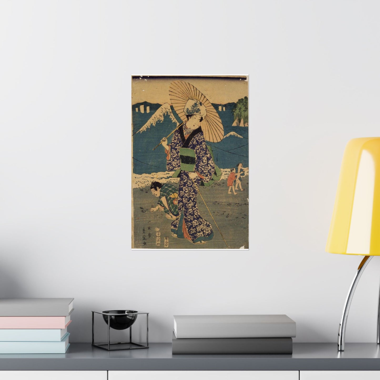 NDL-DC 1301718 03-Utagawa Hiroshige II-相州江のしま詣之図-安政1-crd High Quality Matte Wall Art Poster for Home, Office, Classroom