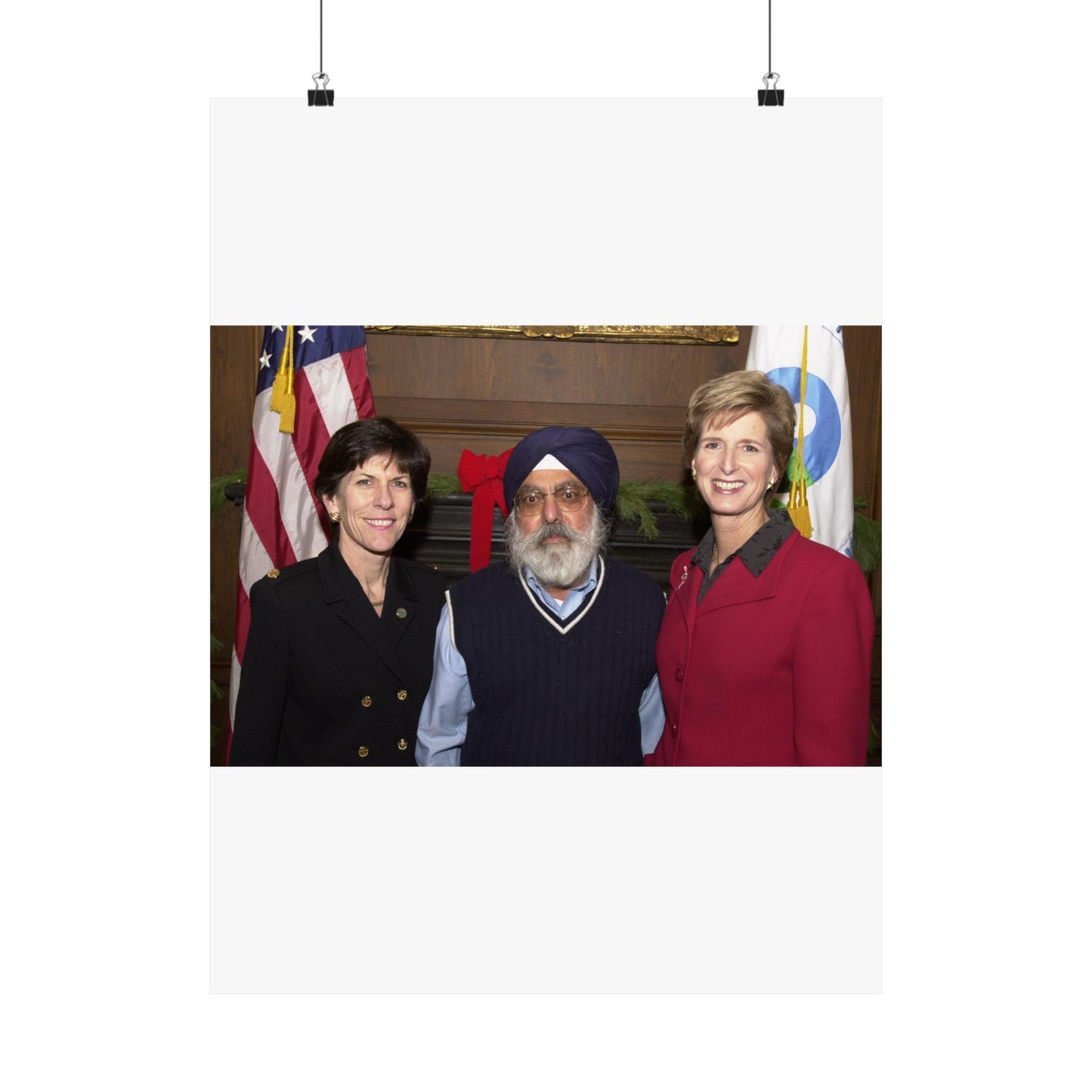 Administrator Christine Todd Whitman /Deputy Administrator Linda Fisher meet staff [412-APD-A109-DSC_0019.JPG] High Quality Matte Wall Art Poster for Home, Office, Classroom