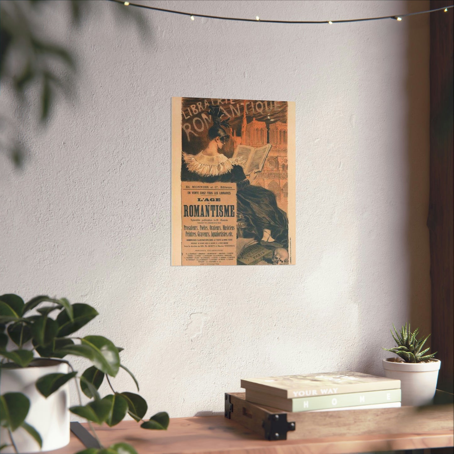 Affiche pour la "Librairie Romantique". High Quality Matte Wall Art Poster for Home, Office, Classroom