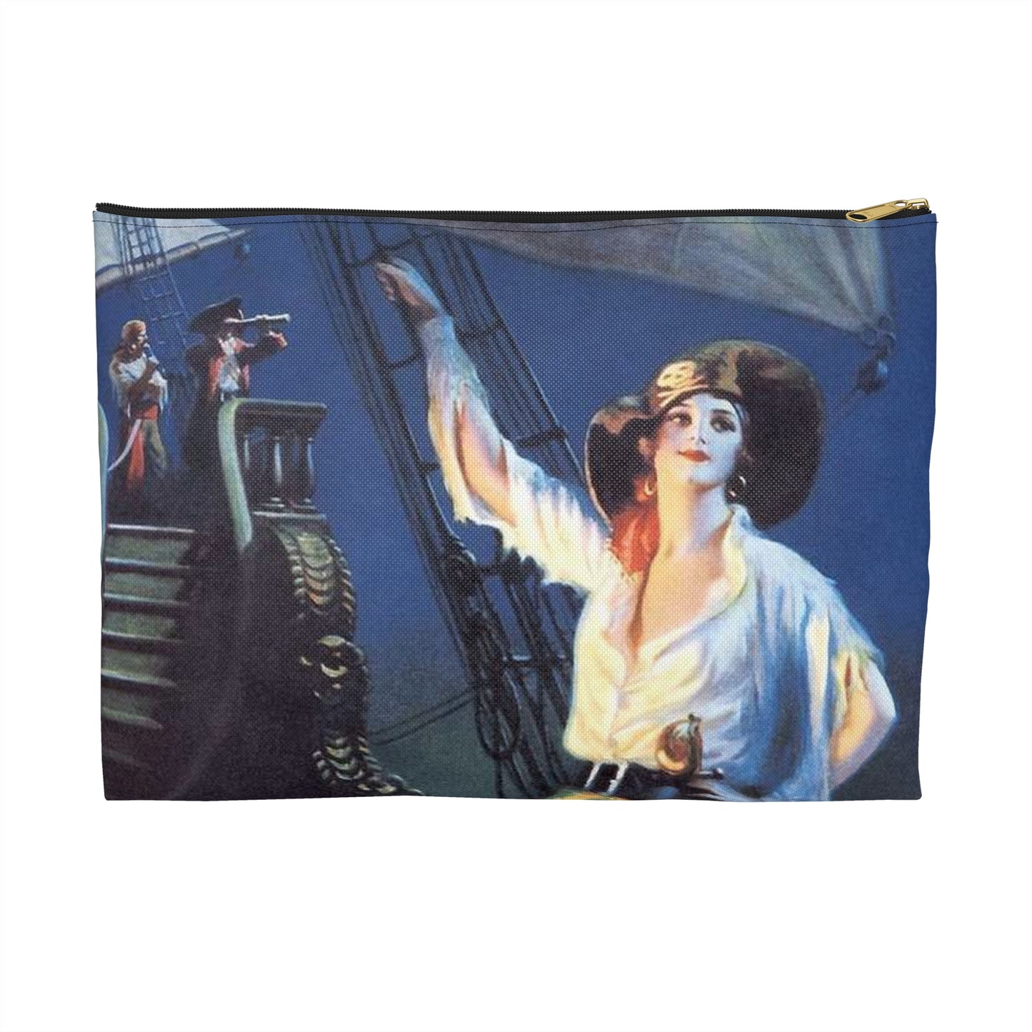 “Adventuress”, painting by Edward Mason Eggleston, 1929 Large Organizer Pouch with Black Zipper