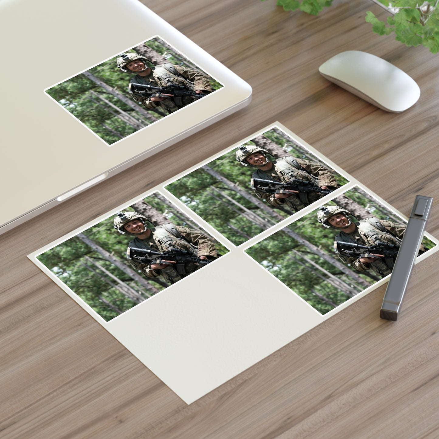 1st Lt. Jamieson Barnes an officer with Headquarters, Laminated UV Protective Vinyl Stickers
