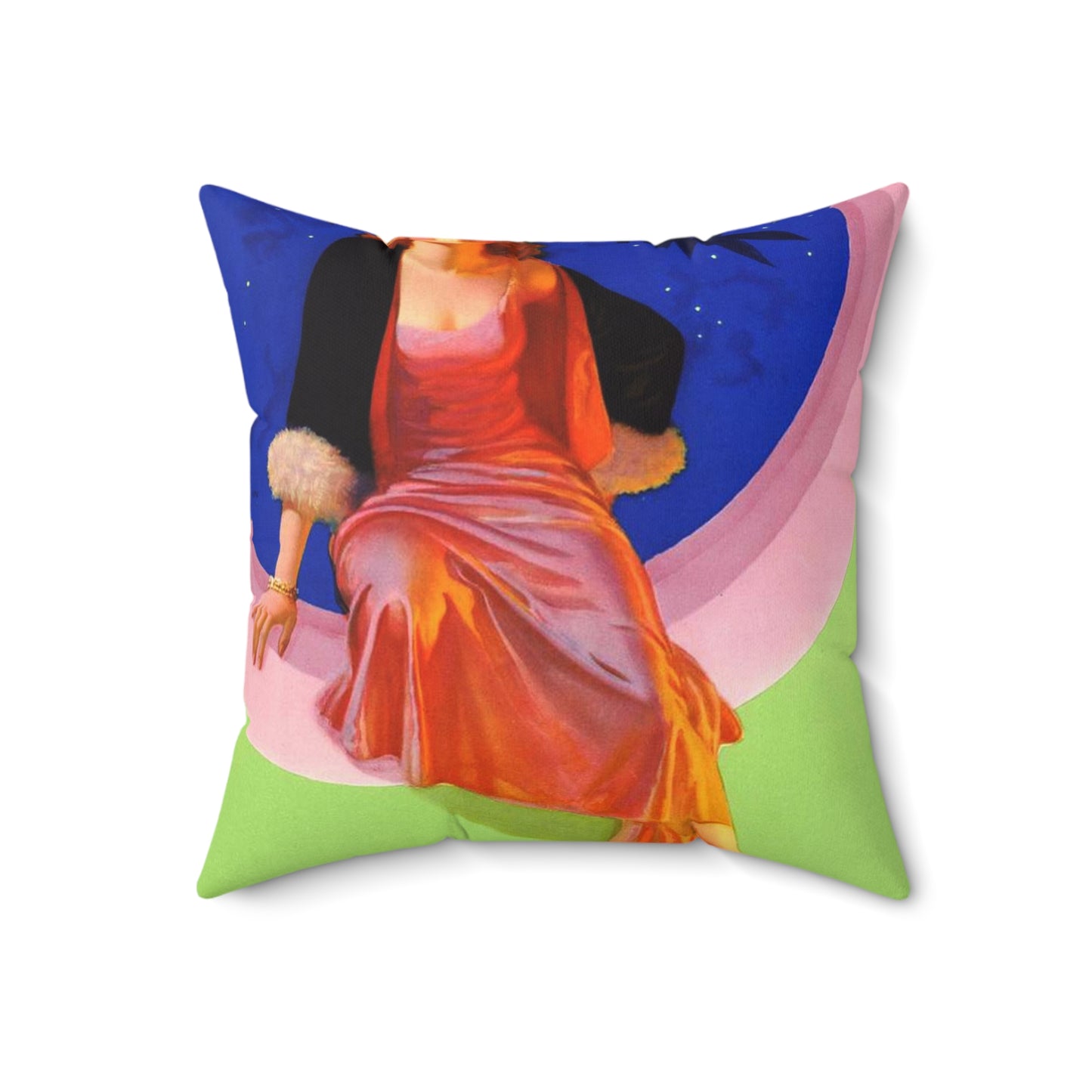 “Smiling Through”, painting by Edward Mason Eggleston, 1932 Decorative Accent Square Pillow