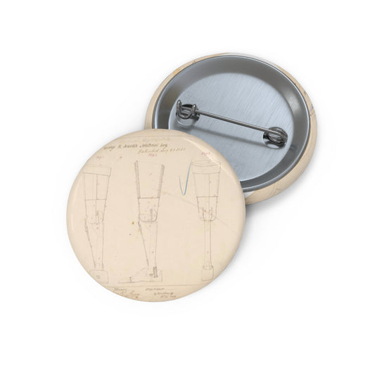 Patent drawing - Drawing of Artificial Leg Public domain  image Pin Buttons with Crisp Design