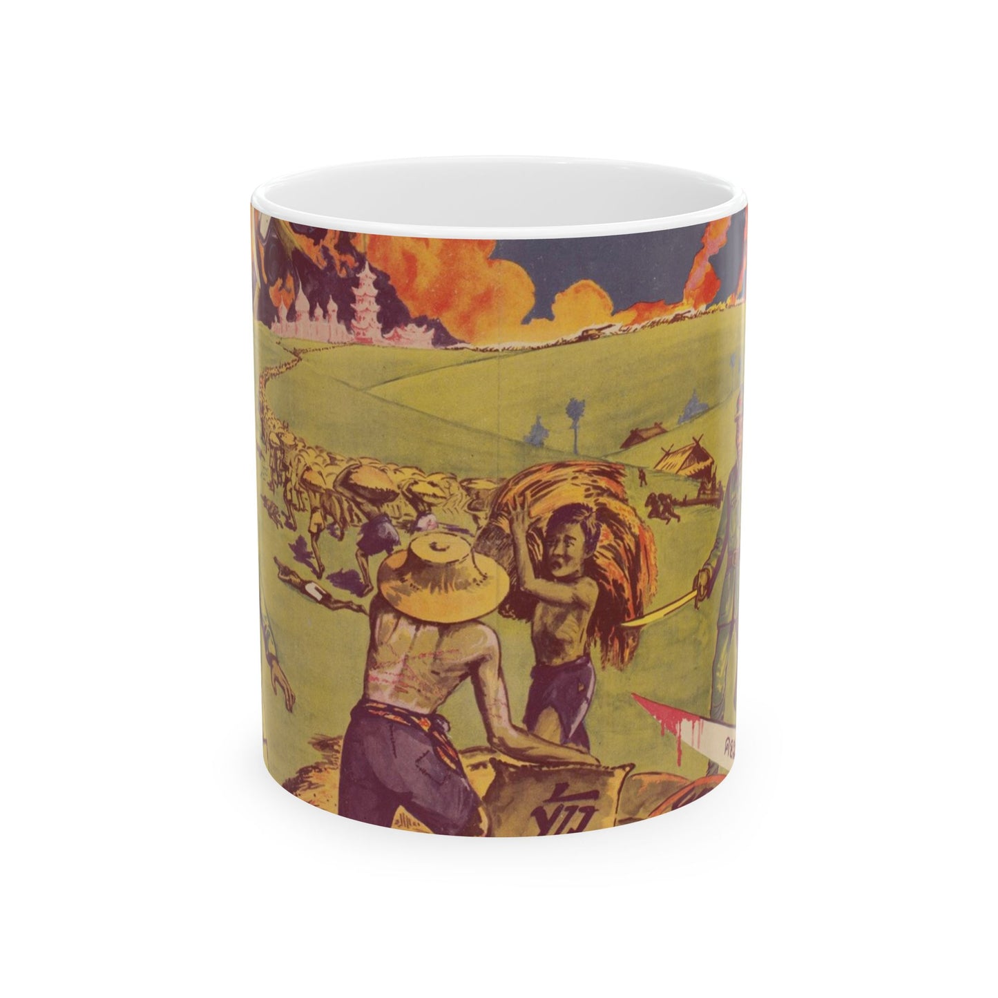 Thai Rice Harvest (PO-19-TH), Cold War American Propaganda poster Beautiful Novelty Ceramic Coffee Mug 11oz