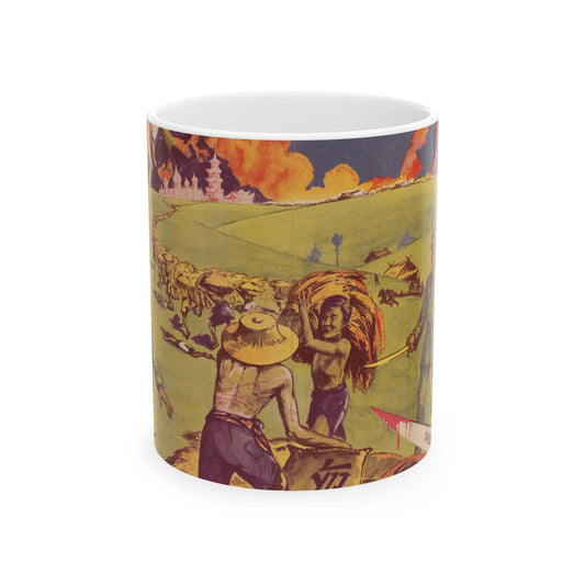 Thai Rice Harvest (PO-19-TH), Cold War American Propaganda poster Beautiful Novelty Ceramic Coffee Mug 11oz
