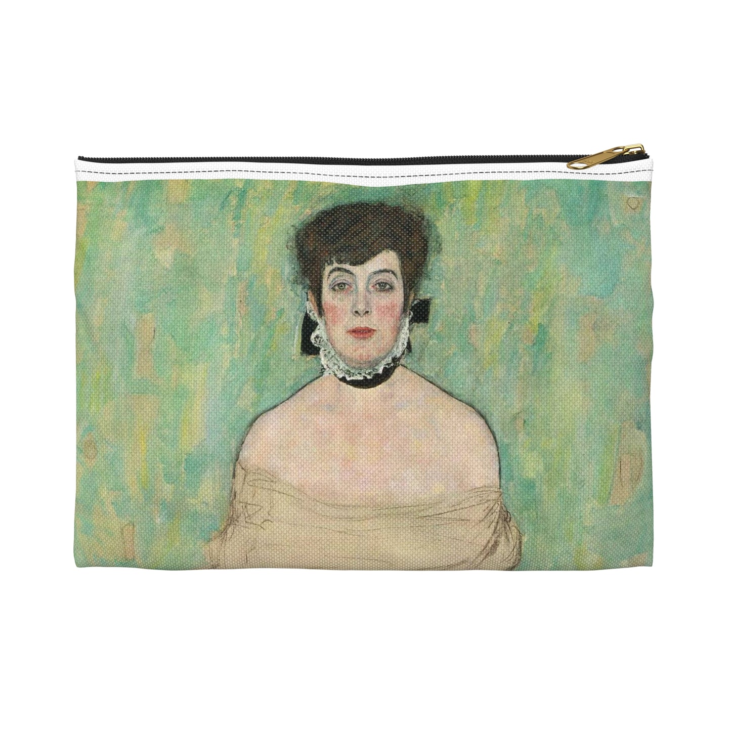 Gustav Klimt - Portrait of Amalie Zuckerkandl - Belvedere 7700 Large Organizer Pouch with Black Zipper