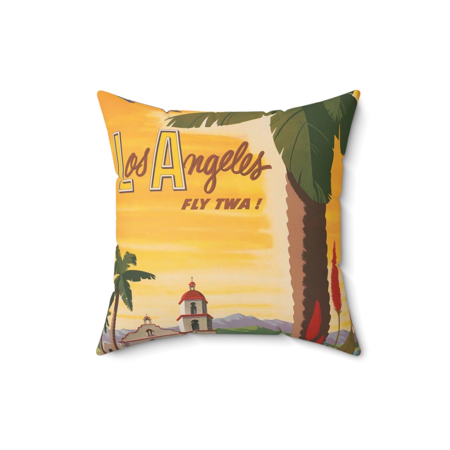 Los Angeles - fly TWA! Bob Smith Decorative Accent Square Pillow