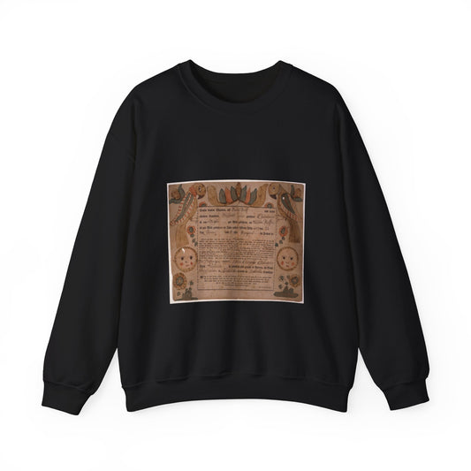 Frakturs illumination - George Nolf, Pennsylvania Black Heavy Blend Adult Crew Neck SweatShirt