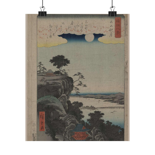 Ishiyama no shūgestu, Ando Hiroshige - Ukiyo e print High Quality Matte Wall Art Poster for Home, Office, Classroom